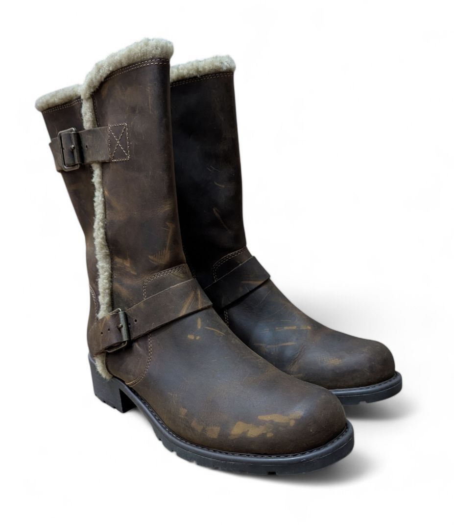 Clarks CLARKS Engineer Boots Biker Boots Fur Trimmed Size US 8.5 / IT 38.5 - 15 Thumbnail