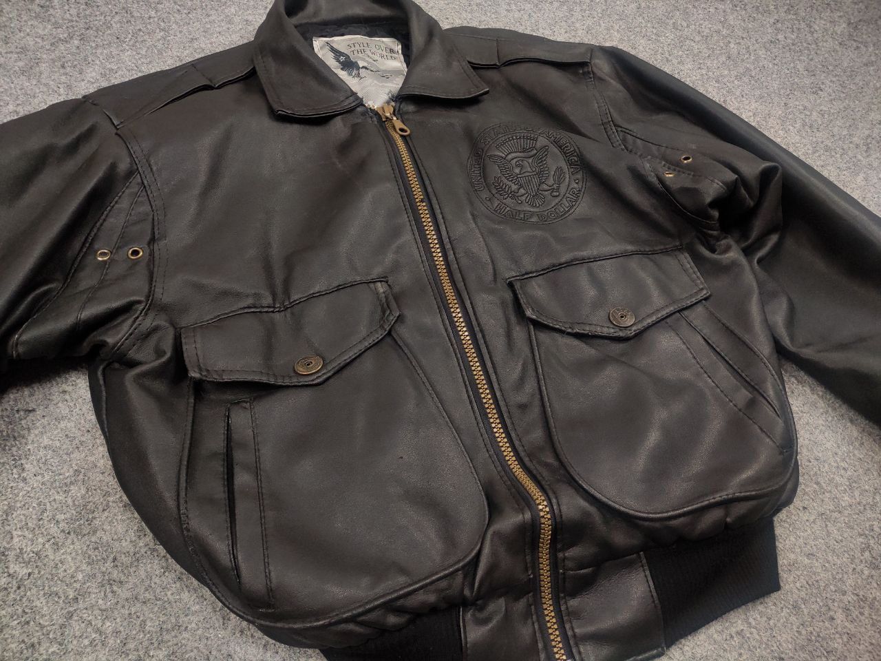 Vintage Vintage U.S Army Half Dollar Synthetic leather bomber jacket Size US M / EU 48-50 / 2 - 13 Thumbnail