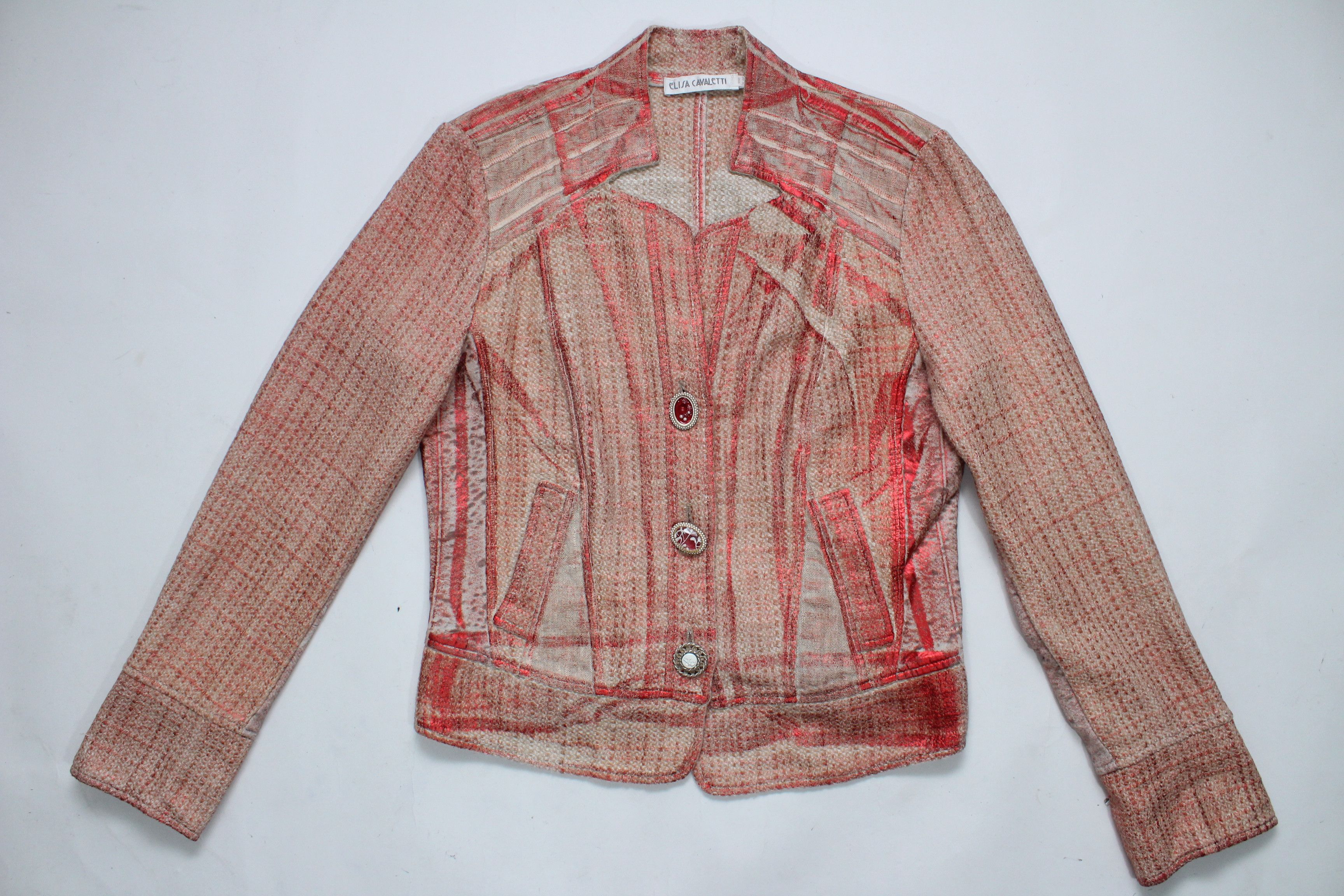 Elisa Cavaletti Elisa Cavaletti Archival Textured Boho Artisan Jacket Unique Size L / US 10 / IT 46 - 7 Thumbnail