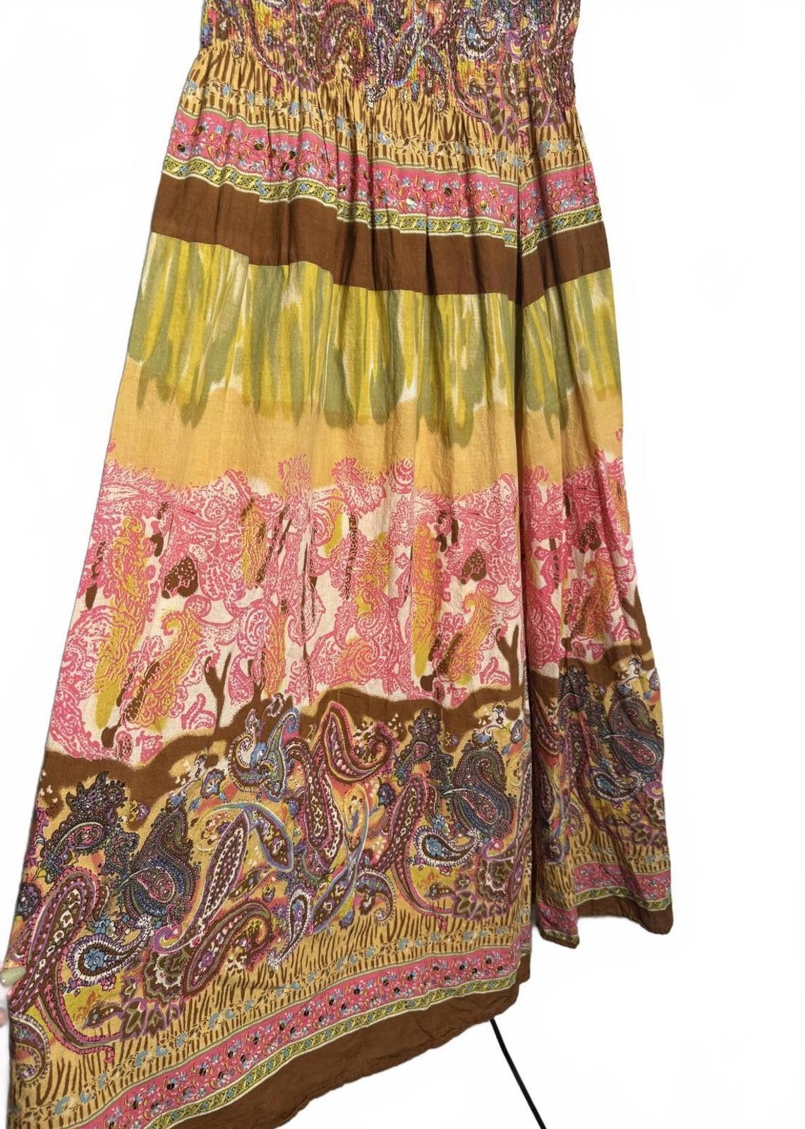 Designer Exciting Multicolored Strapless Maxi Dress Size L / US 10 / IT 46 - 3 Thumbnail