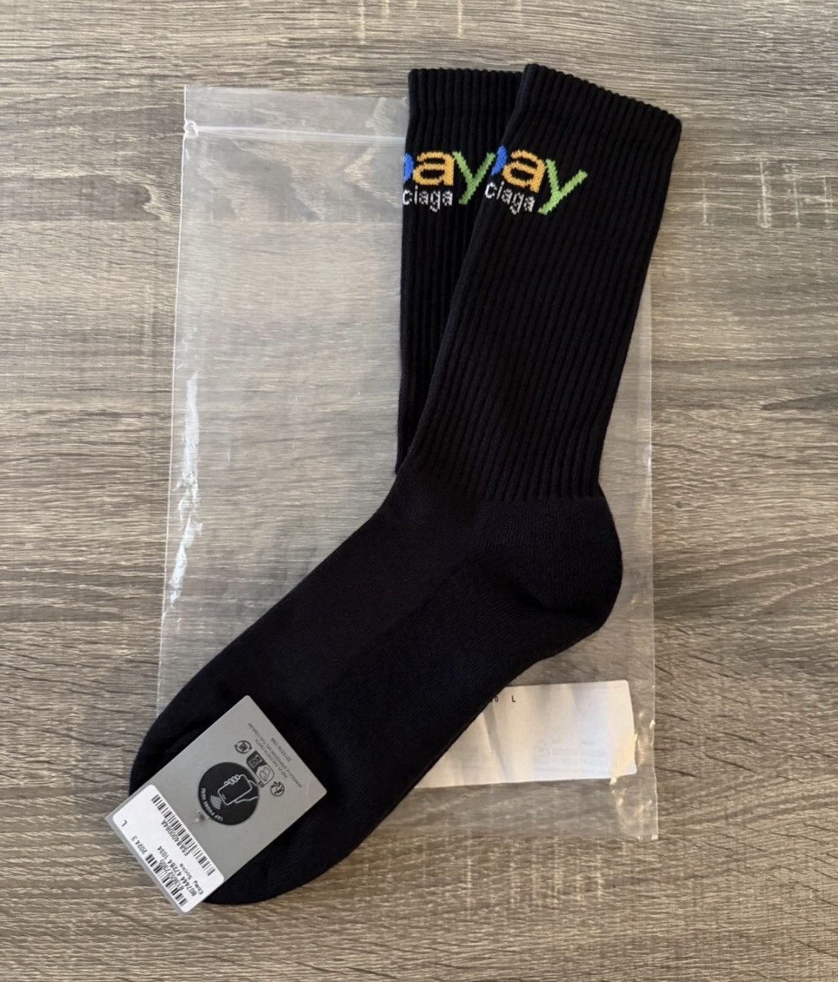 Balenciaga × eBay Balenciaga Ebay Socks In Black Size Large Authentic Size ONE SIZE - 1 Thumbnail