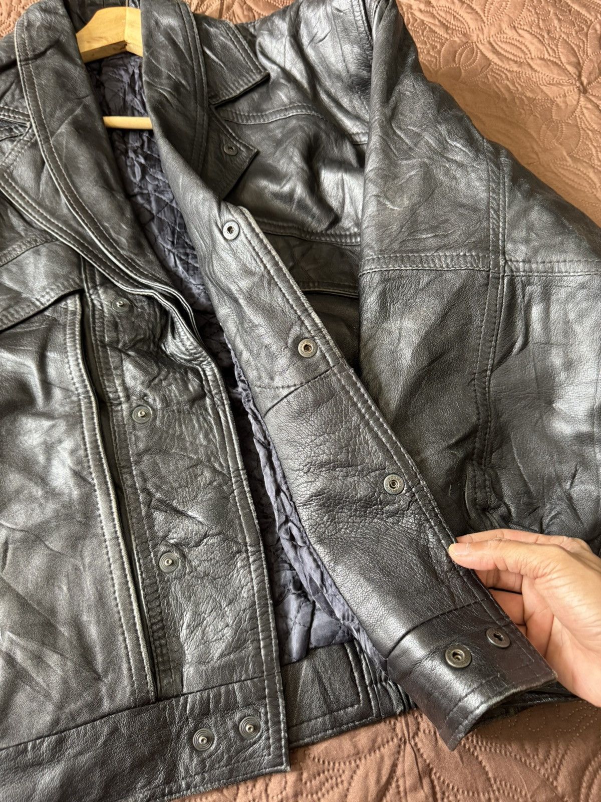 If Six Was Nine Vintage 90s MARPEL LEATHER DOUBLE COLLAR JACKET MOTORCYCLE Size US M / EU 48-50 / 2 - 16 Thumbnail