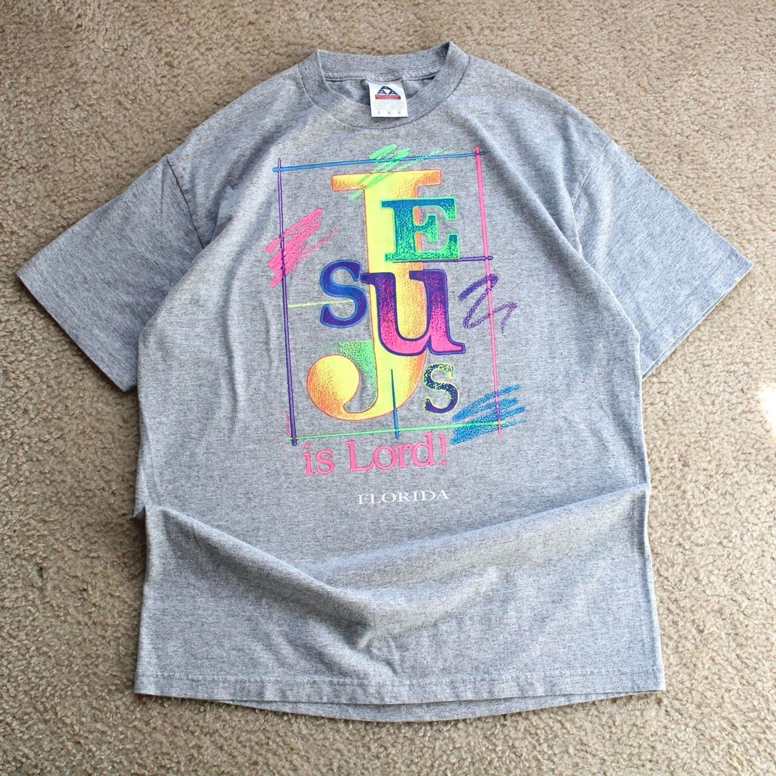 & Other Stories Gray Retro 90’s Vintage Florida Jesus Is Lord Graphic Tee Size US L / EU 52-54 / 3 - 6 Thumbnail