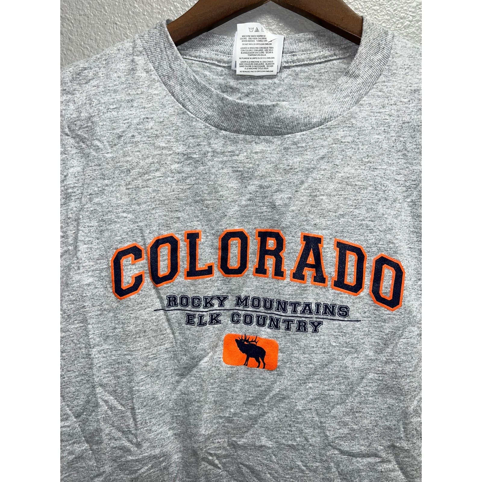 Jerzees Youth Colorado Rocky Mountains Shirt Elk Tee Gray Kids 14-16 Size L / US 10 / IT 46 - 2 Thumbnail