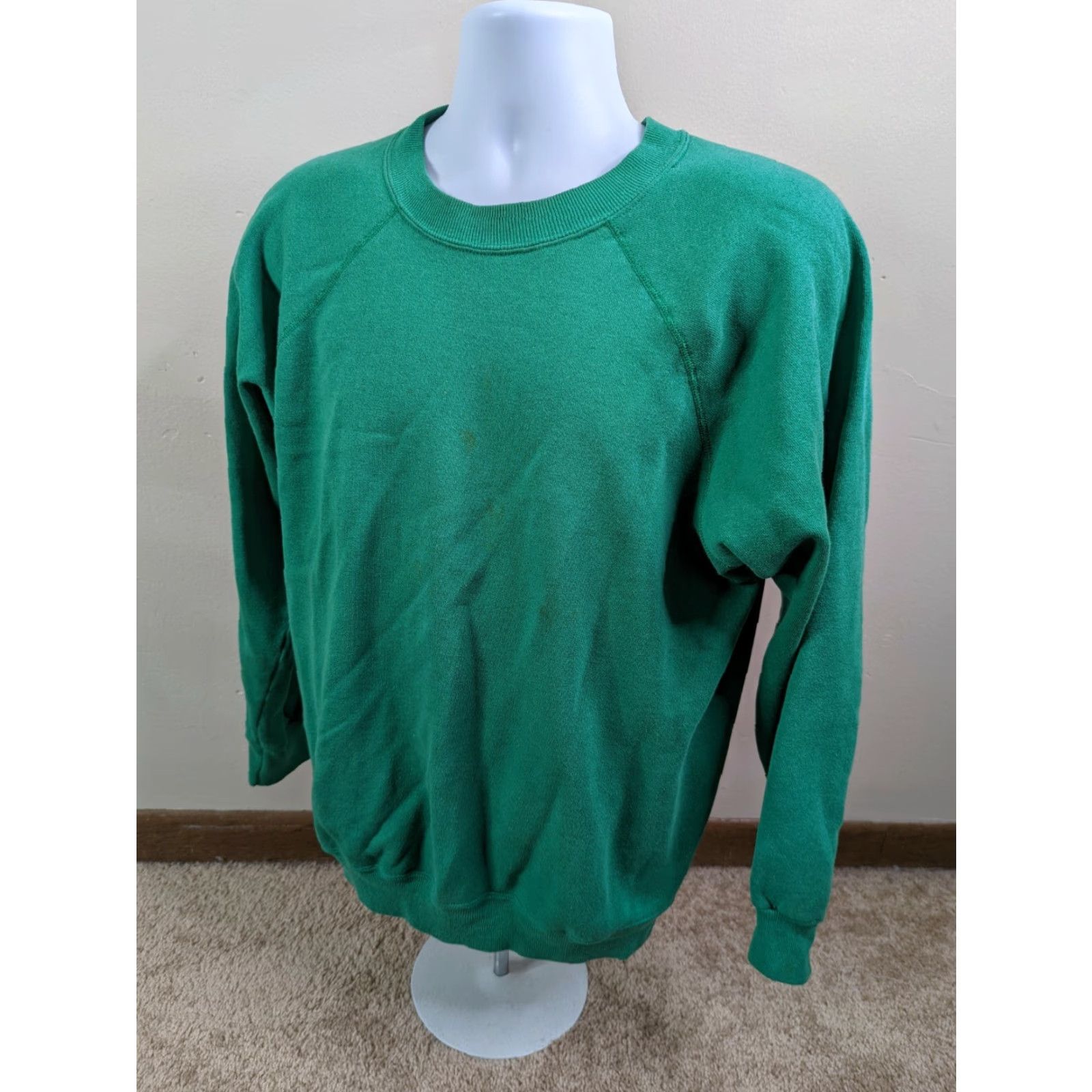 Hanes VINTAGE Hanes Raglan Sweatshirt Green Distressed Faded 90s XL Made In USA Men’s Sweatshirt Crewneck Size US XL / EU 56 / 4 - 5 Thumbnail