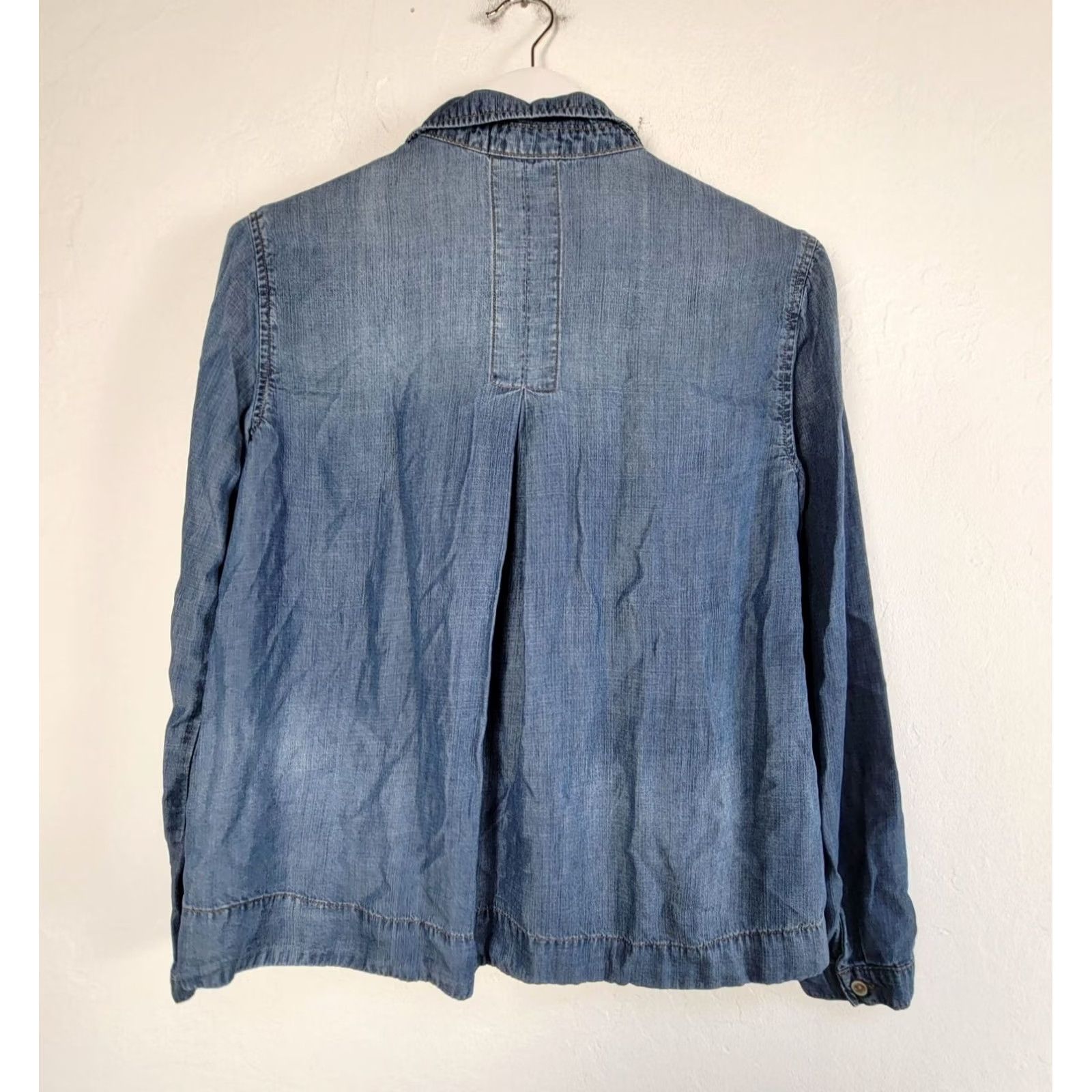 Denime Cloth & Stone Denim Button-Down Long Sleeve Shirt Medium Women Blue Pullover Shirt Size M / US 6-8 / IT 42-44 - 2 Thumbnail
