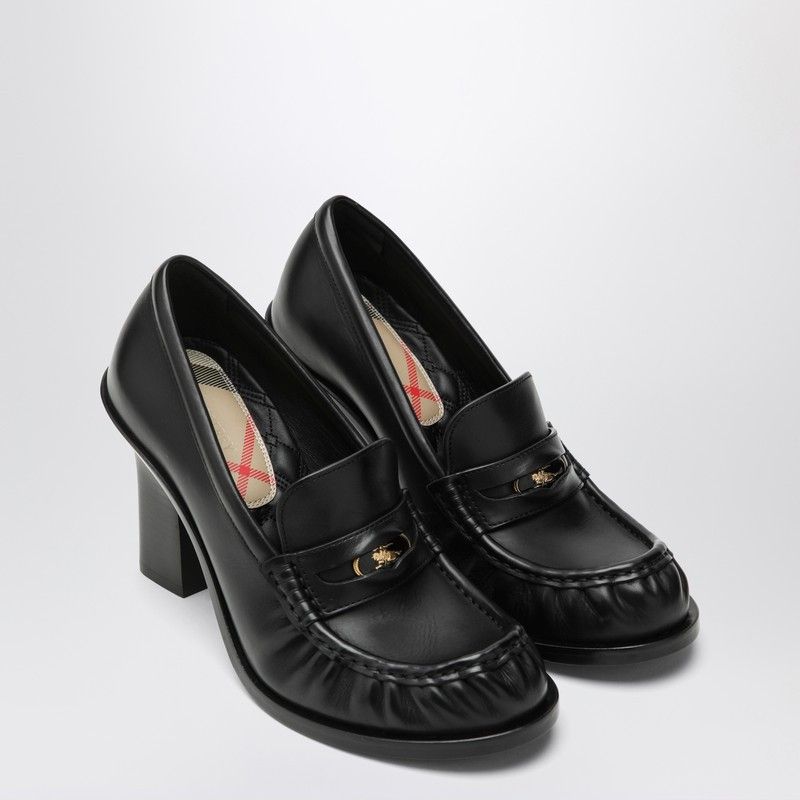 Burberry Burberry Cadet Black Leather Loafers With Heel Size US 6 / IT 36 - 1 Thumbnail
