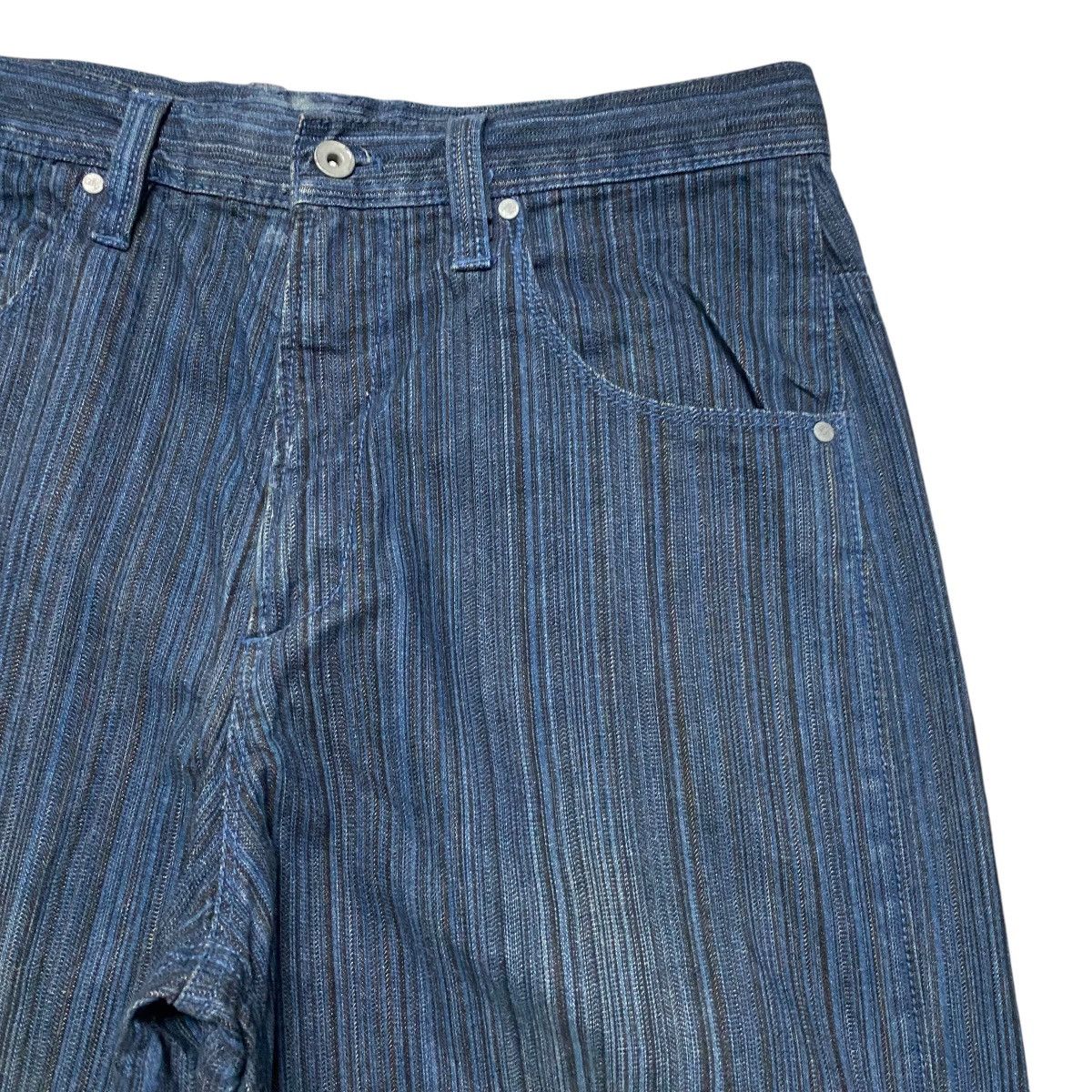 Japanese Brand Japanese Brand OPEN DICH Pinstripe Denim Baggy Jeans Size US 33 - 5 Thumbnail