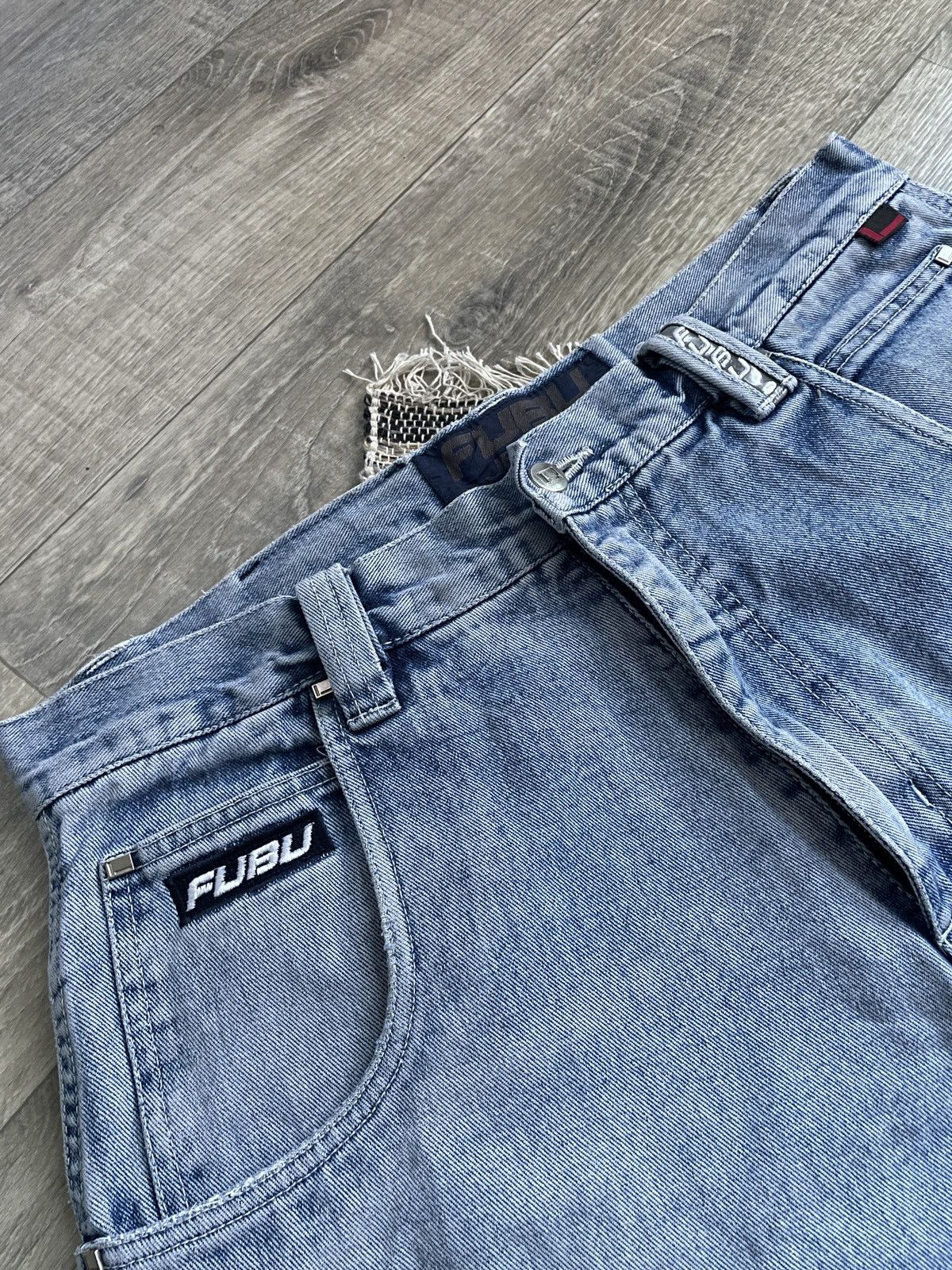 Southpole FUBU Baggy Embroidered Logo Carpenter Denim Pant Jeans Size US 36 / EU 52 - 8 Thumbnail