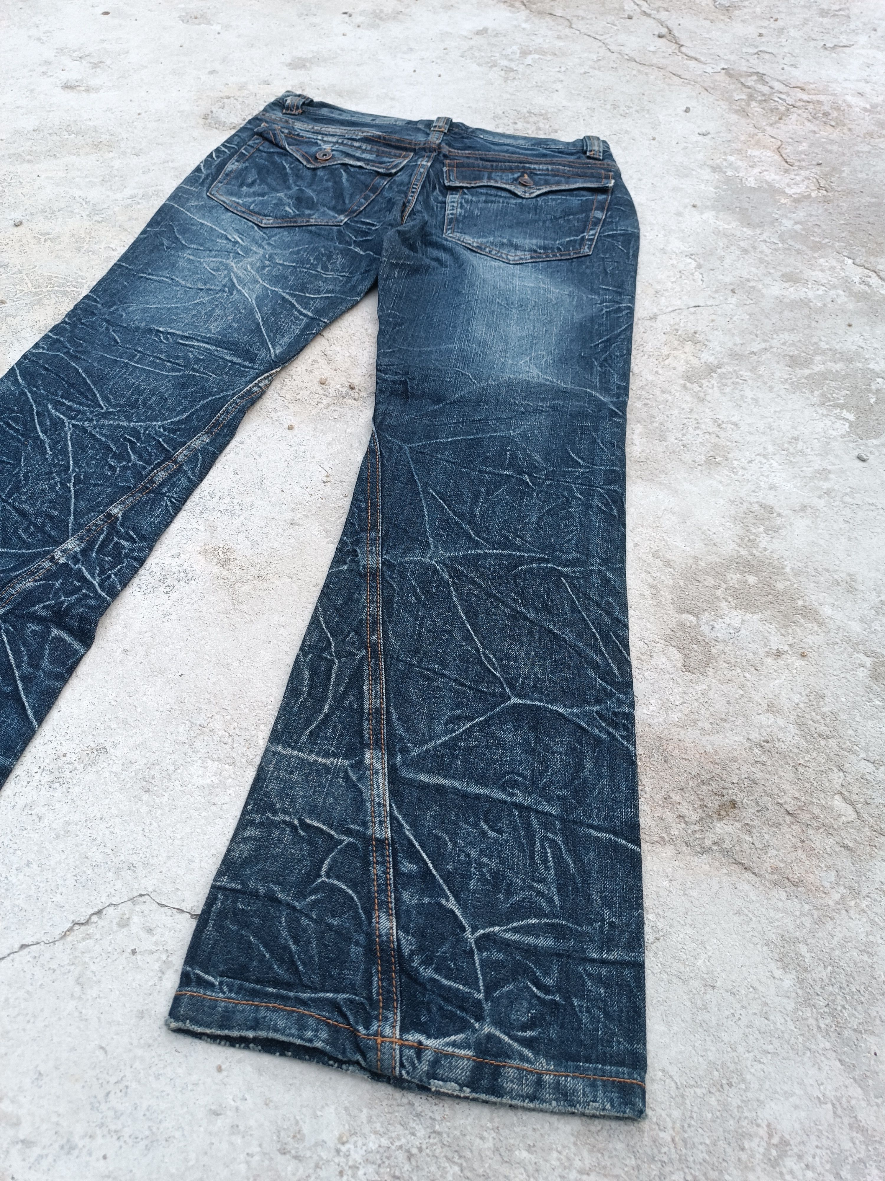 Japanese Brand FLARED NYLAUS WHISKERS JEANS VERY RARE Size US 31 - 21 Thumbnail