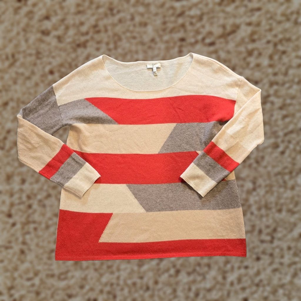 Joie Joie Sweater Womens Size XS Beige Orange Cashmere Long Sleeve Casual Pullover Knit Round Neck Womens Vintage No Size XS / US 0-2 / IT 36-38 - 1 Thumbnail