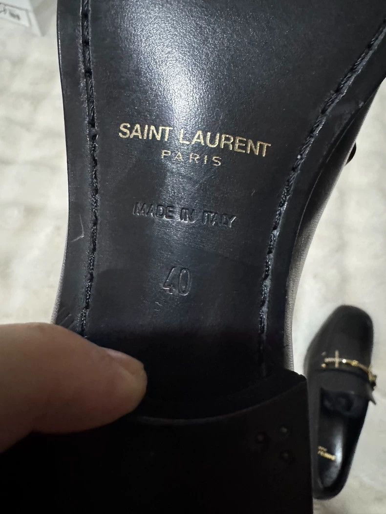 Saint Laurent Paris Saint laurent paris Black and gold loafers shoes 2506-Nexta Size US 8 / EU 41 - 4 Thumbnail