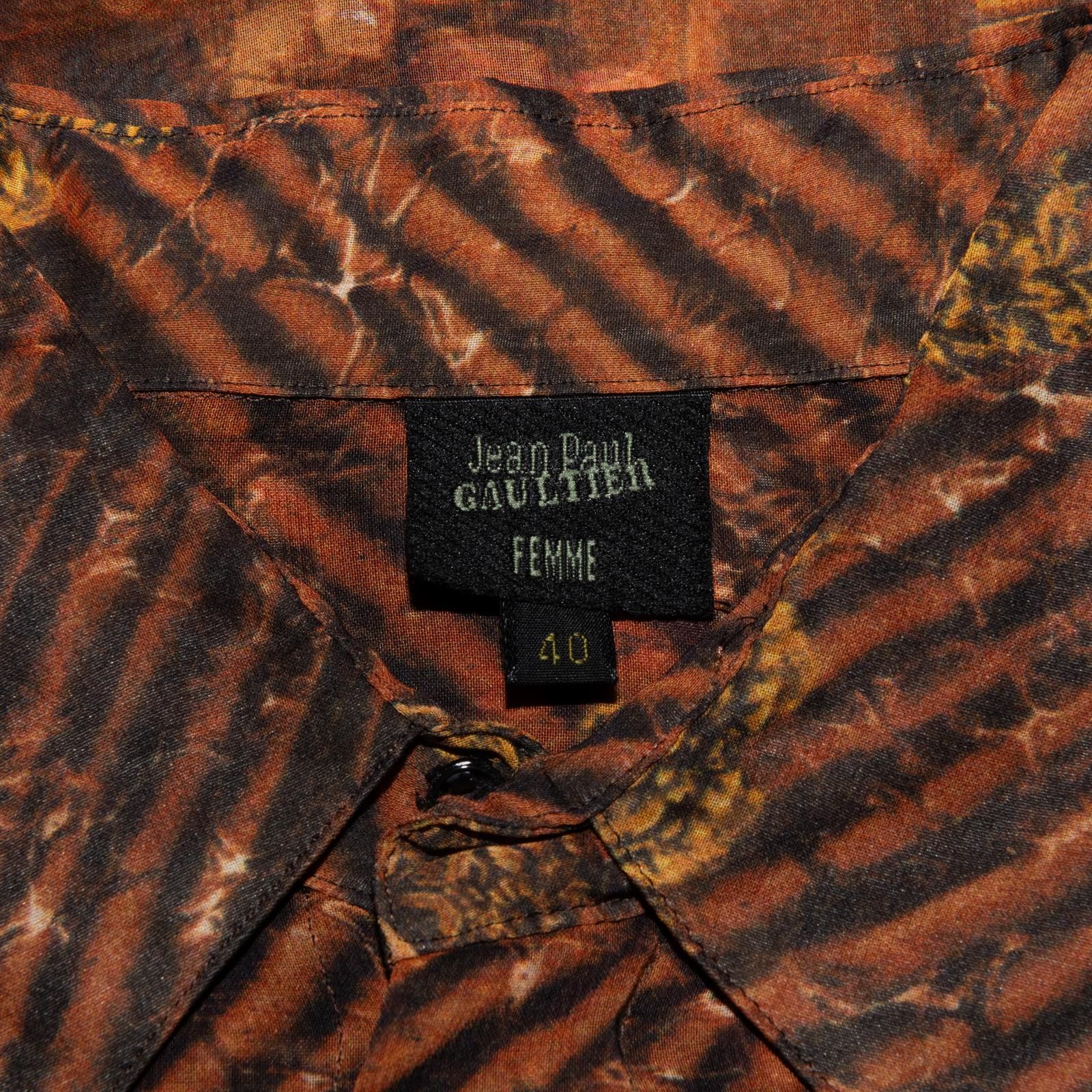 Jean Paul Gaultier Jean Paul Gaultier Femme FW 1998 Cathedral Print Rayon Shirt Size M / US 6-8 / IT 42-44 - 4 Thumbnail