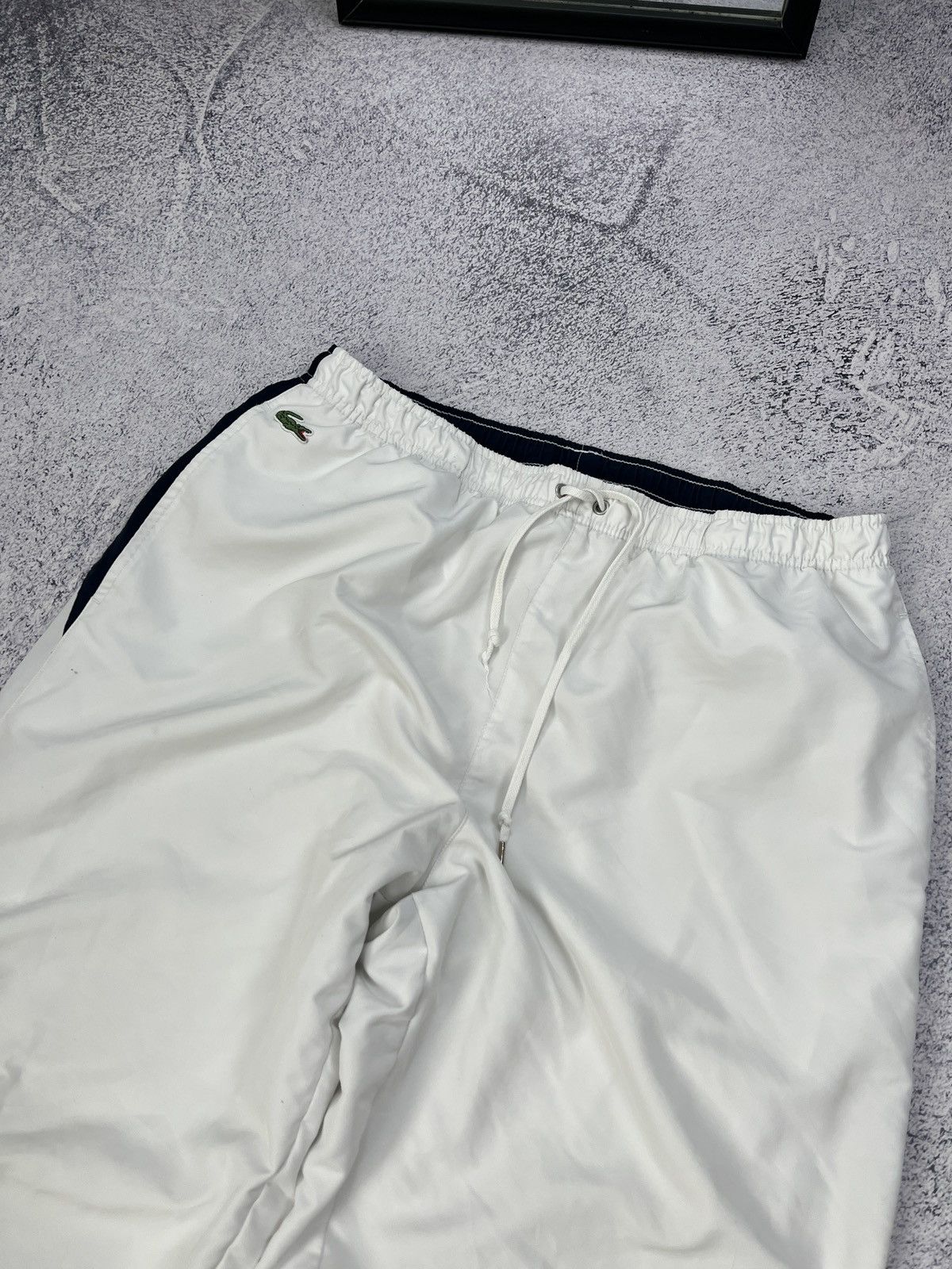 Lacoste × Vintage Vintage Lacoste White Nylon Track Pants Y2K Drill Style Rare Size US 38 / EU 54 - 7 Thumbnail