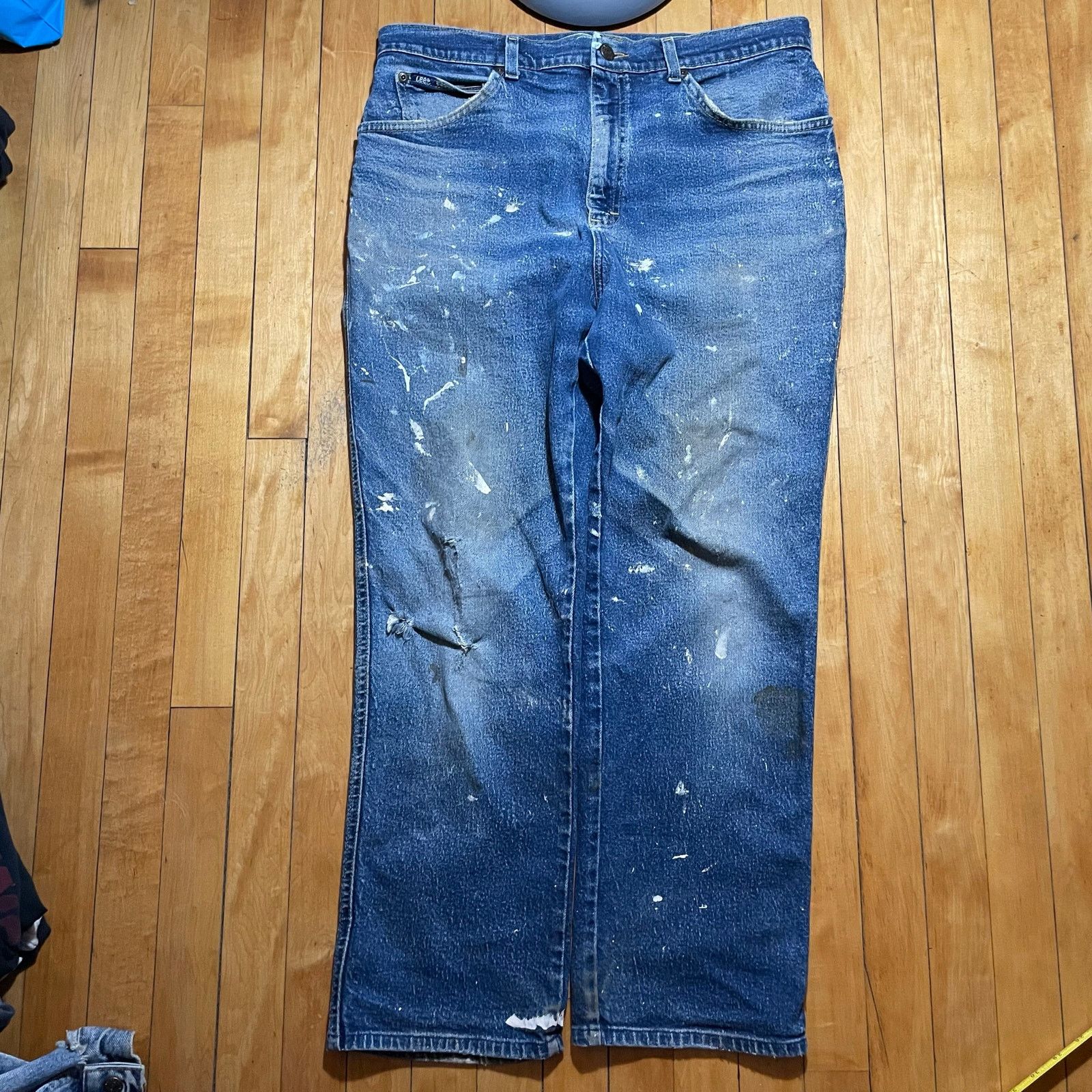 Lee 80s Lee Paint Splatter Work Wear Denim jeans Size 34 Size US 34 / EU 50 - 1 Thumbnail