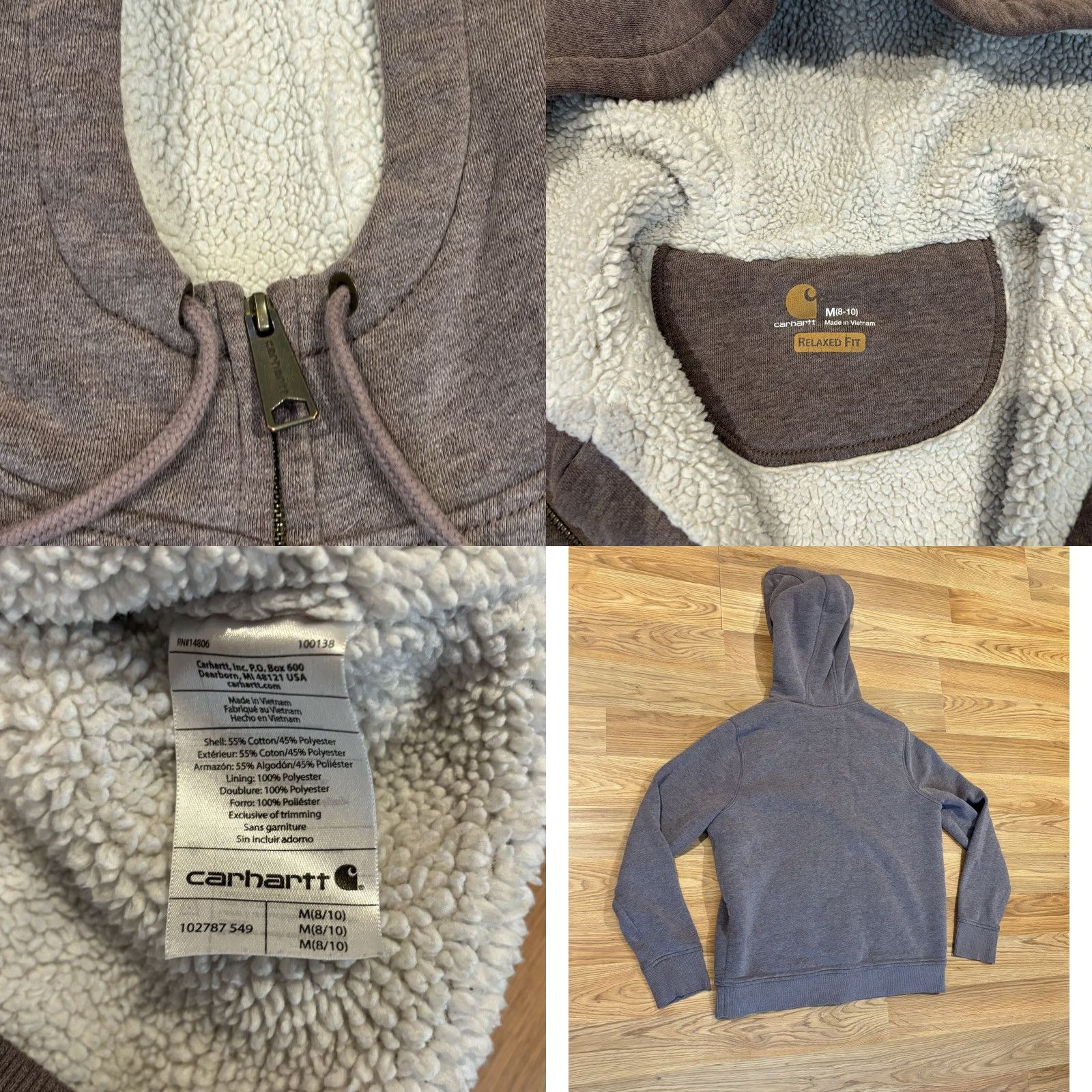 Carhartt Carhartt Hoodie Clarksburg Sweatshirt 102787 Blackberry Heather Size M Women's Logo Hooded Full Zip Size M / US 6-8 / IT 42-44 - 8 Thumbnail