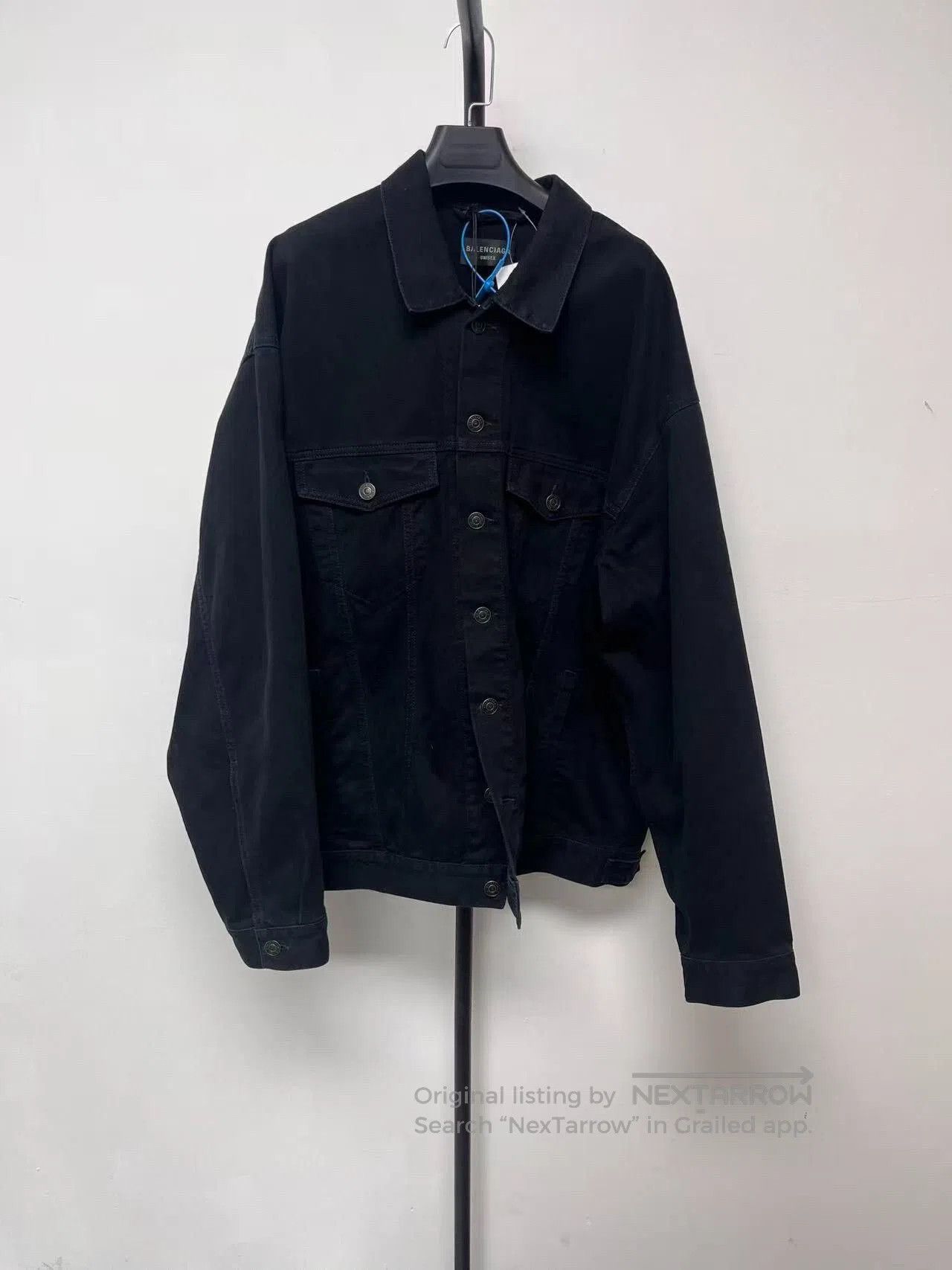 Balenciaga Balenciaga Logo Print Long Sleeve Denim Jacket. Size US M / EU 48-50 / 2 - 2 Thumbnail