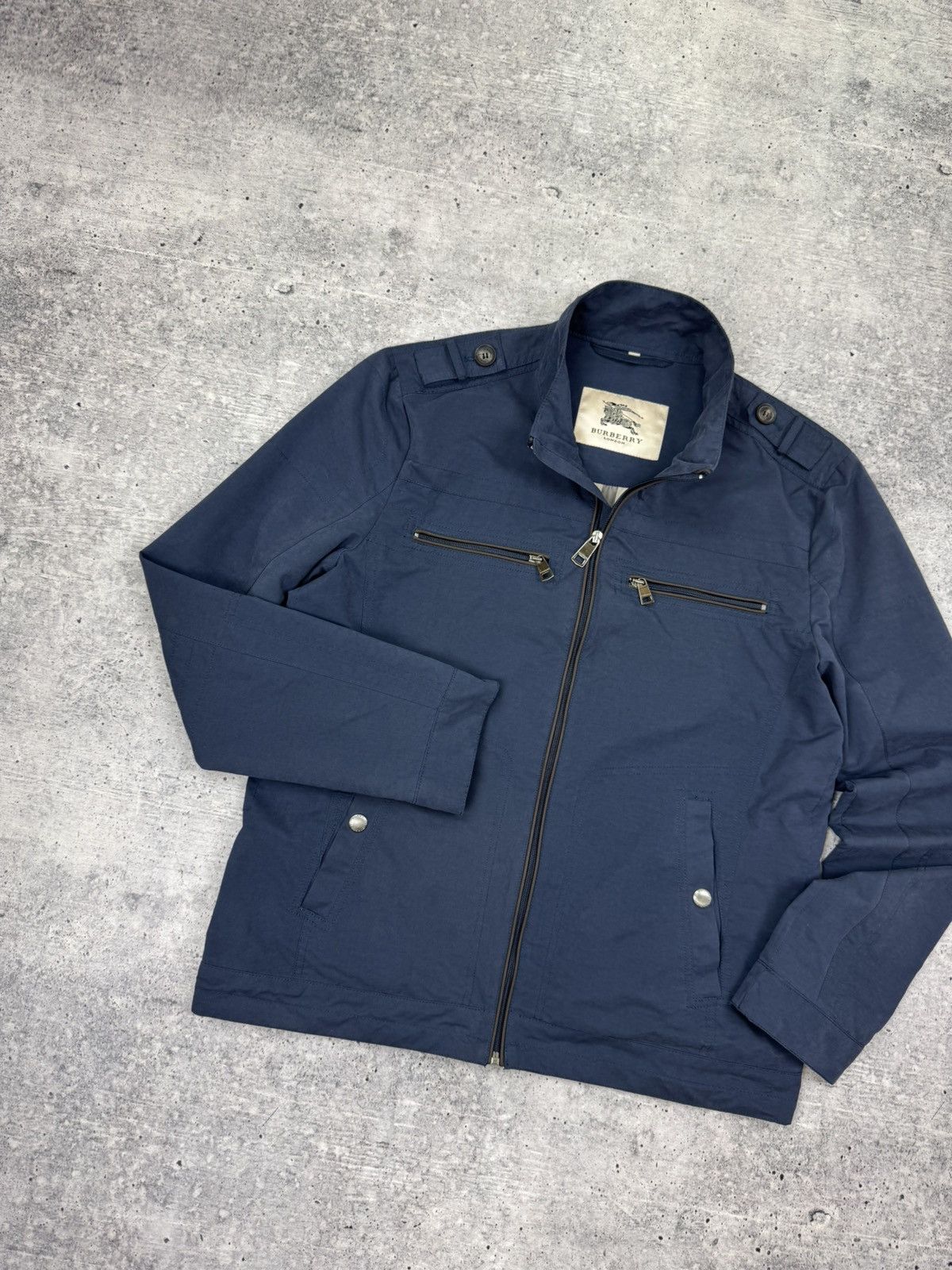 Burberry Burberry London Blue Nylon Jacket Multipocket Bomber Men L Size US L / EU 52-54 / 3 - 2 Thumbnail