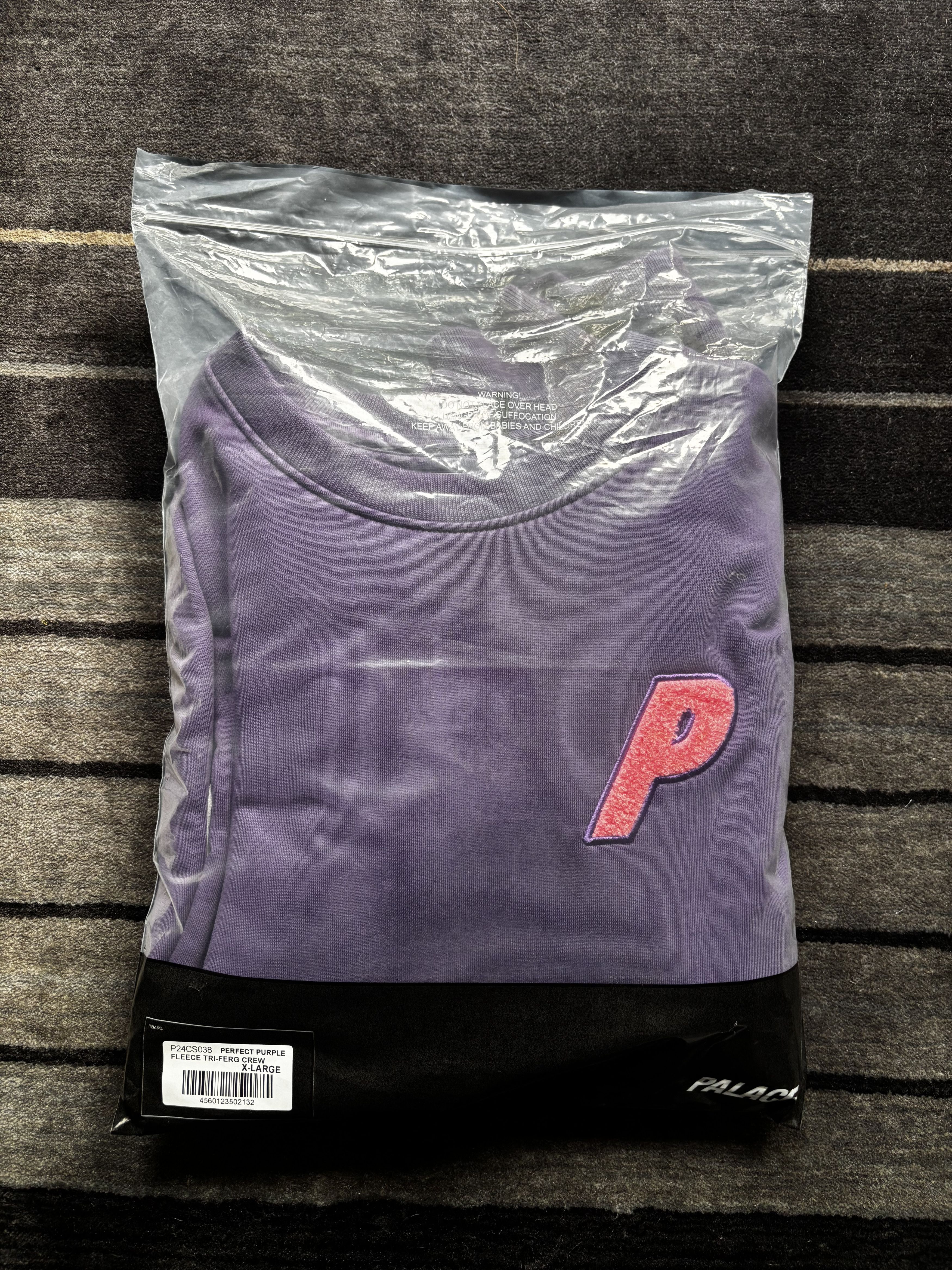 Palace Palace Fleece Tri-Ferg Crew Perfect Purple Size US XL / EU 56 / 4 - 6 Thumbnail