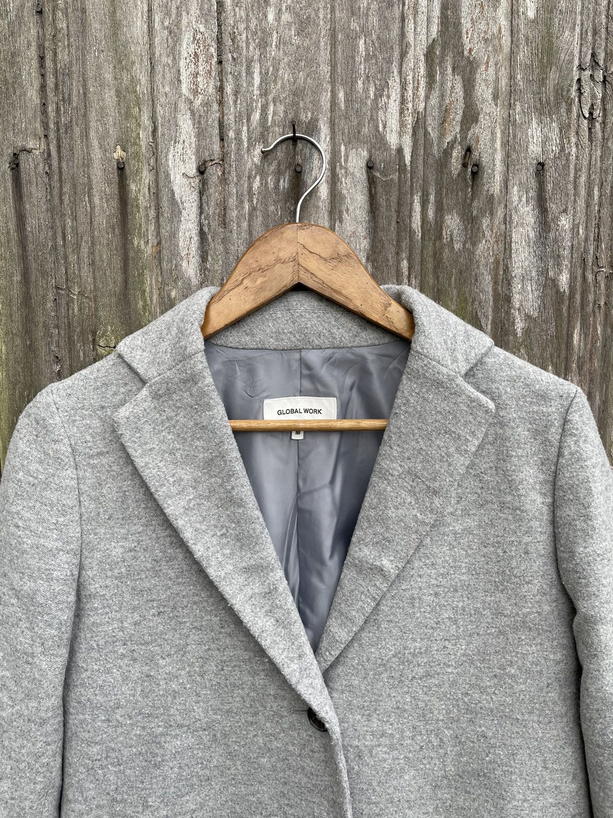 Global Work Global Work Grey Wool Blend Overcoat Classic Fit – Size M Size M / US 6-8 / IT 42-44 - 2 Thumbnail