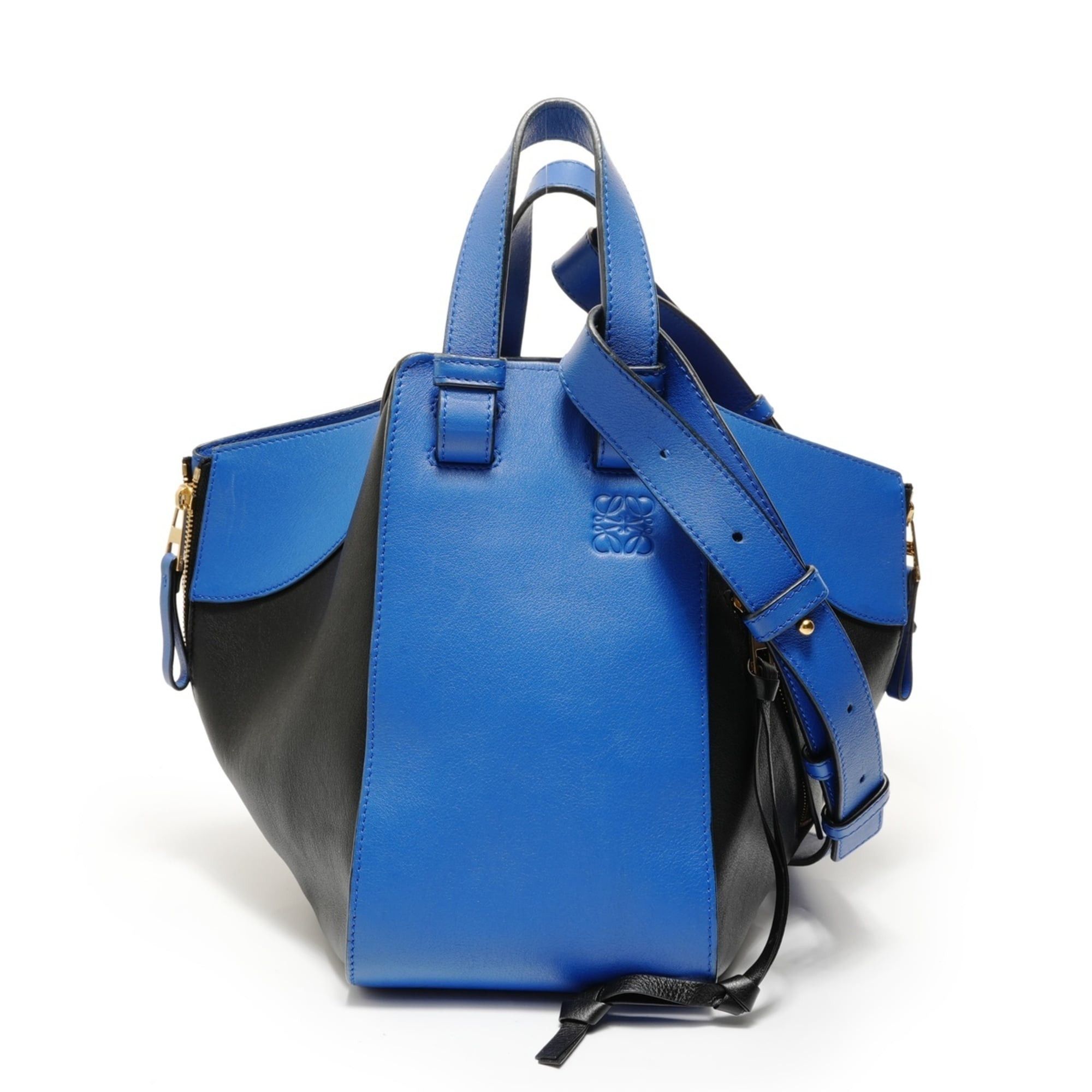 Loewe Loewe Hammock Leather 2-Way Handbag, Bi-color Blue Size ONE SIZE - 1 Thumbnail