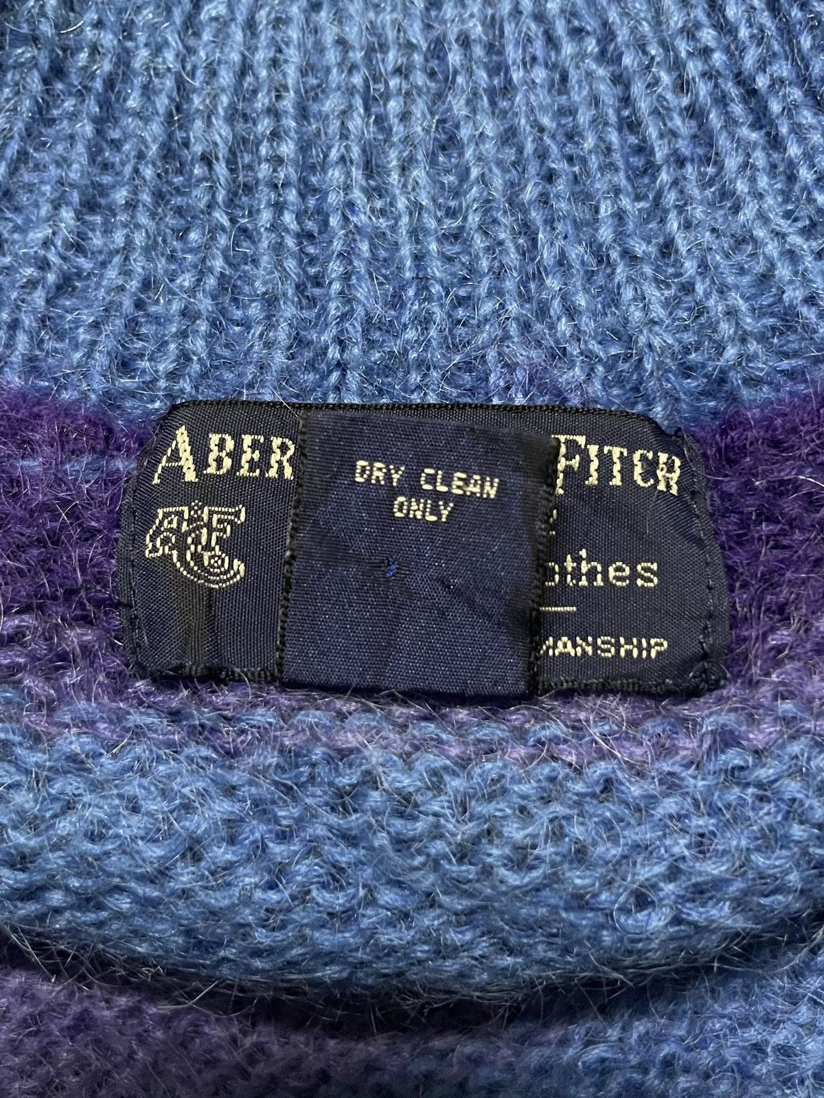 Abercrombie & Fitch × Vintage Abercrombie & Fitch Jumper Striped Mohair Size L / US 10 / IT 46 - 13 Thumbnail