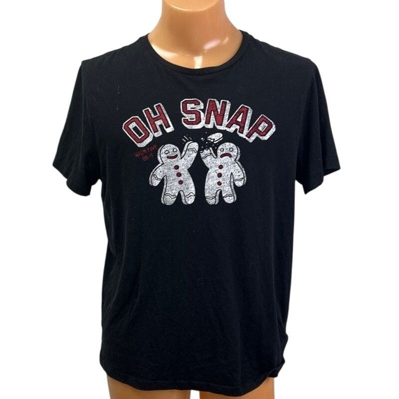 Old Navy Old Navy Mens Large Oh Snap Gingerbread Men Tee Shirt Size US L / EU 52-54 / 3 - 1 Thumbnail