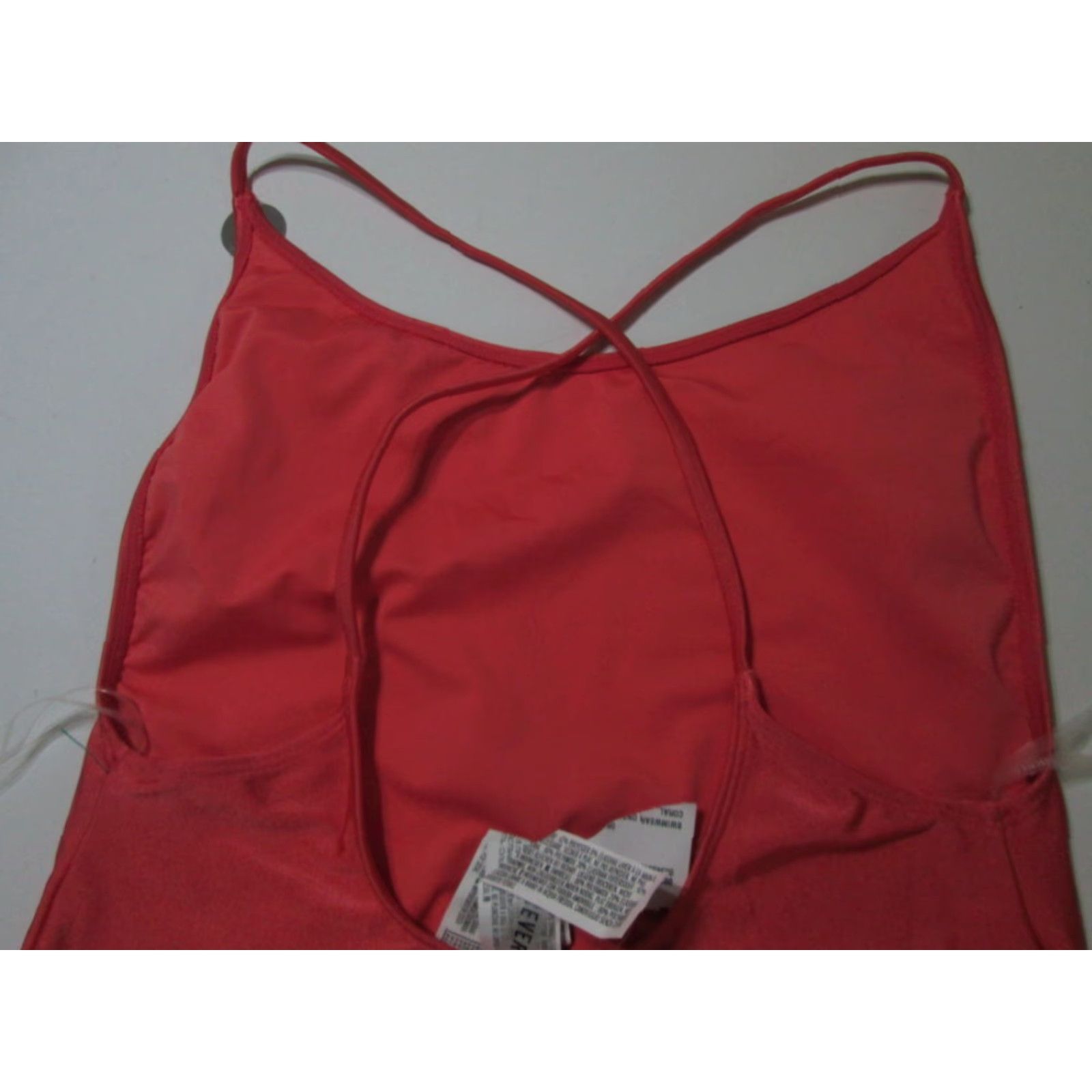 Forever 21 Forever 21 One Piece Swimsuit Coral Crossback Open Back NWT Womens M Beach Sea Pattern Solid Wireless Unlined Size ONE SIZE - 5 Thumbnail