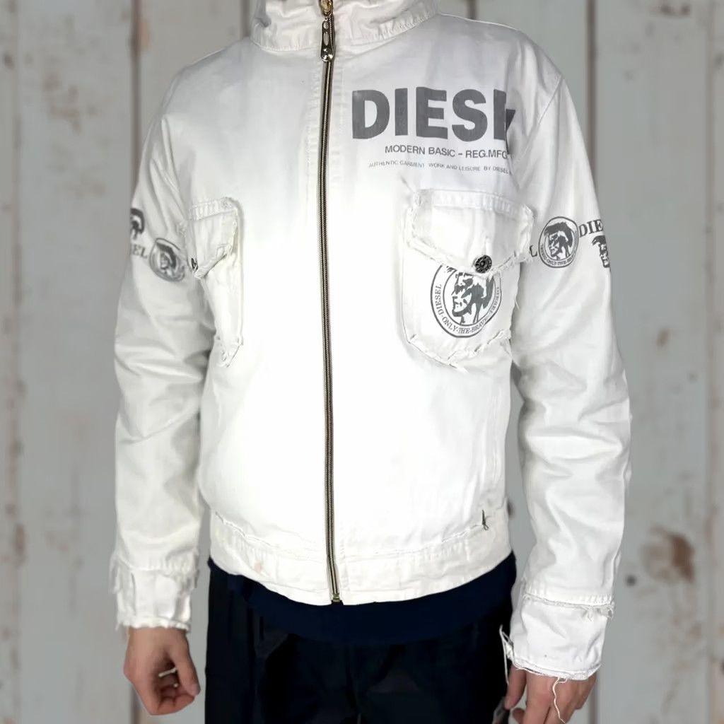 Diesel VINTAGE Diesel Jacket White S Big Logo Y2K Japan Mens Size US S / EU 44-46 / 1 - 1 Thumbnail