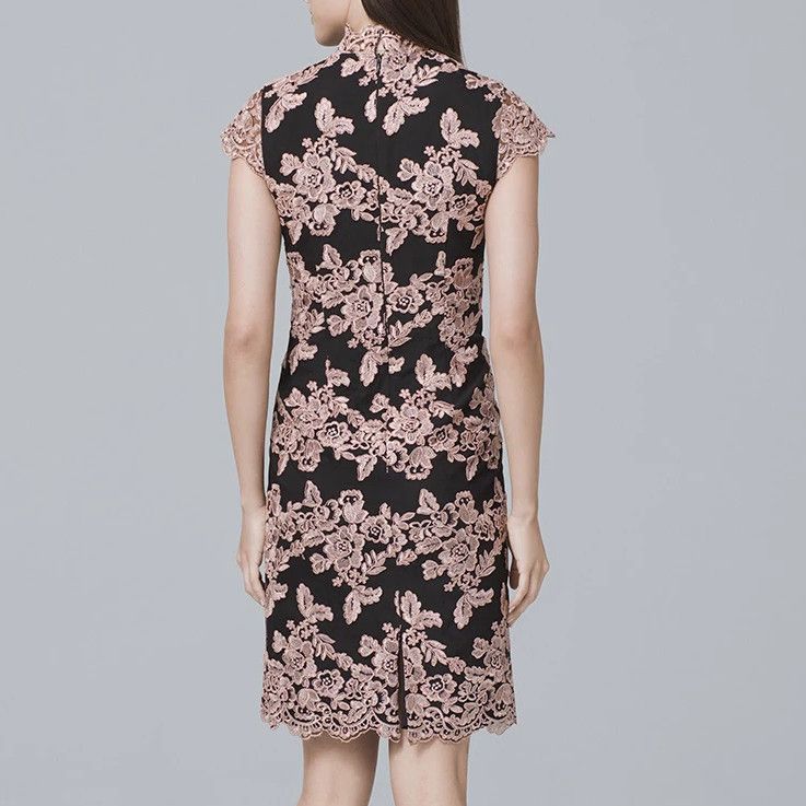 Laundry by Shelli Segal Mock-Neck Lace Sheath Dress in size 10 NWT MSRP $228 Size L / US 10 / IT 46 - 12 Thumbnail