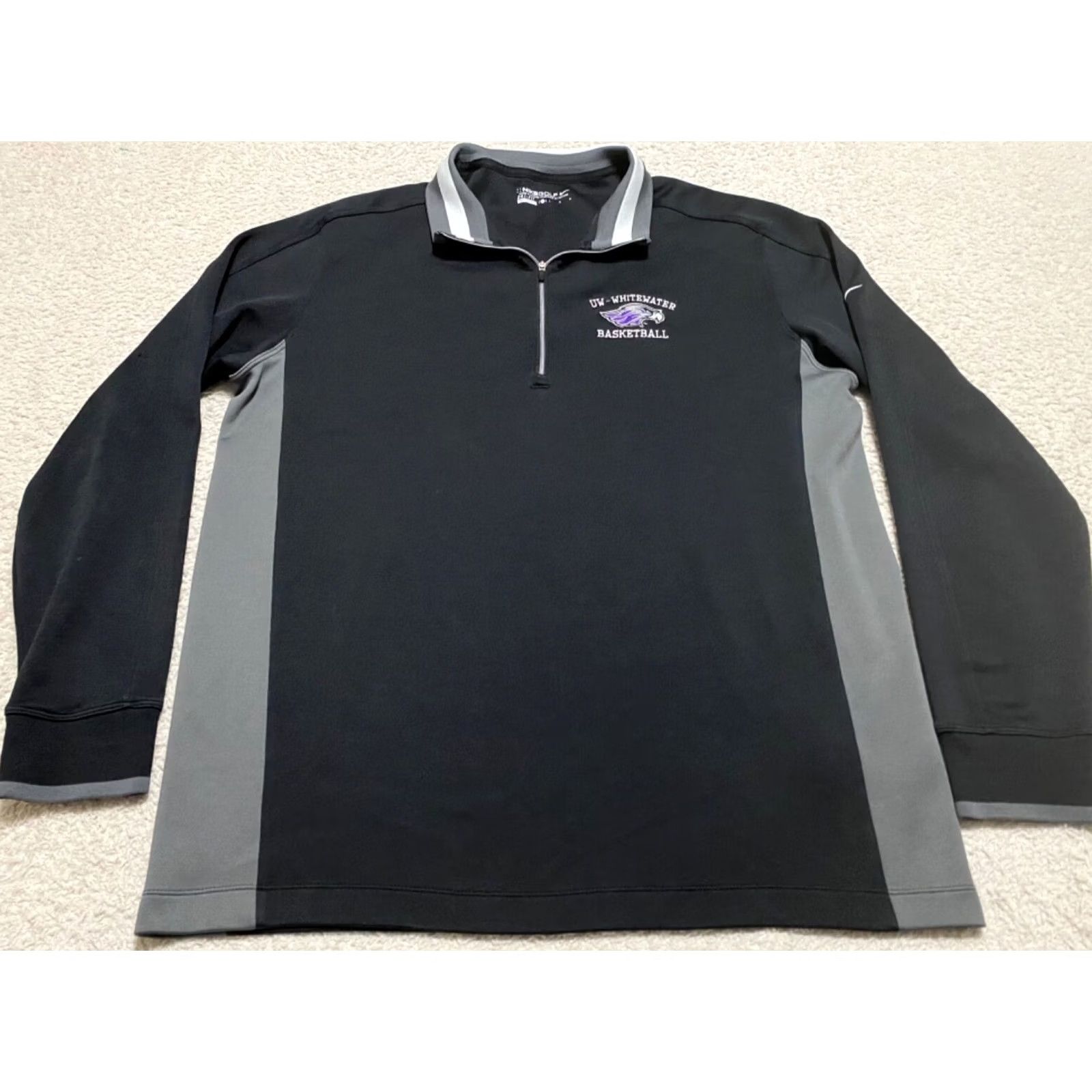 Nike Nike Dri-Fit Jacket Nike Golf Men's L Black 1/4 Zip Wisconsin Whitewater Warhawks Size US L / EU 52-54 / 3 - 3 Thumbnail