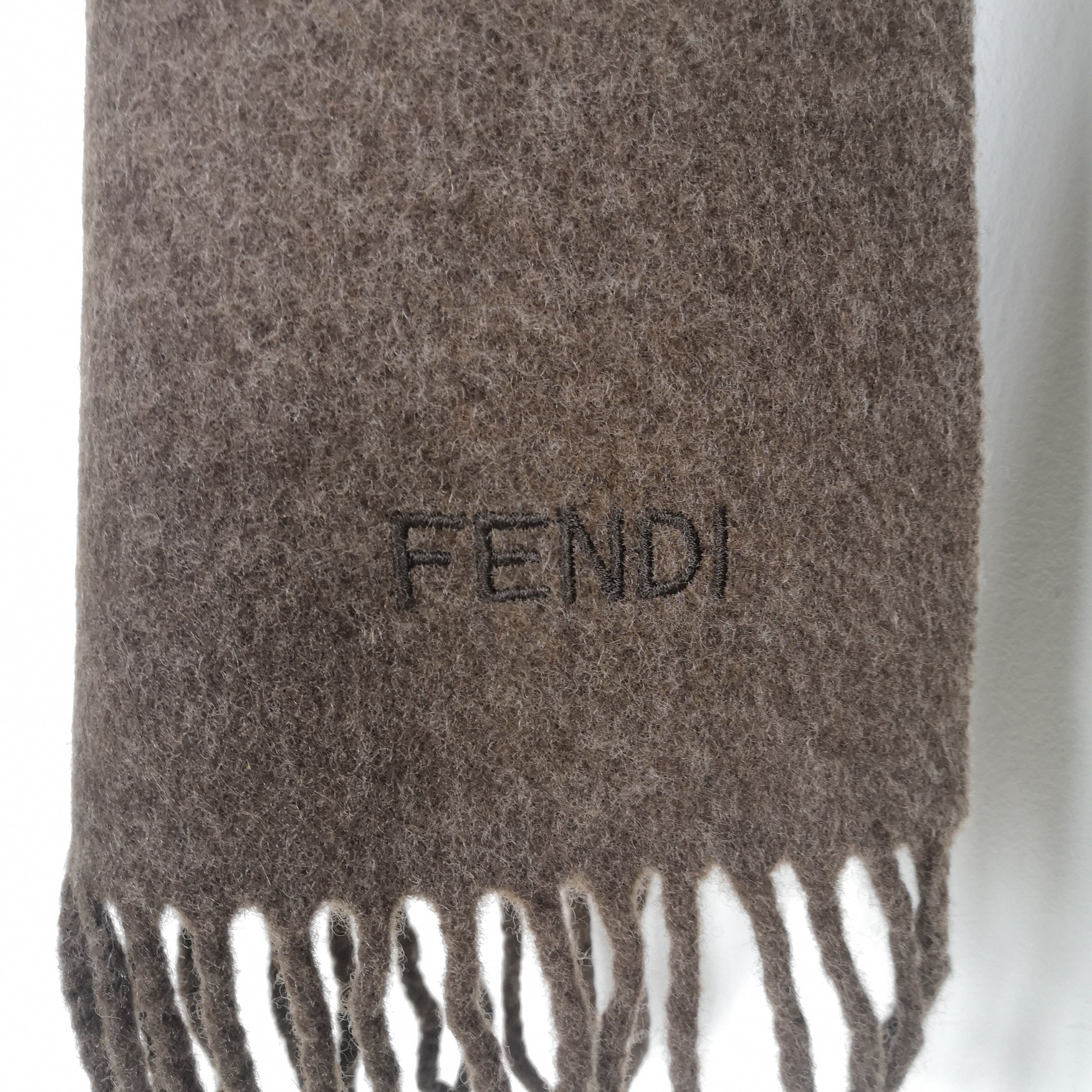 Fendi × Vintage Vintage Fendi Scarf Wool Fringe Fendi Zucca Scarves Size ONE SIZE - 4 Thumbnail