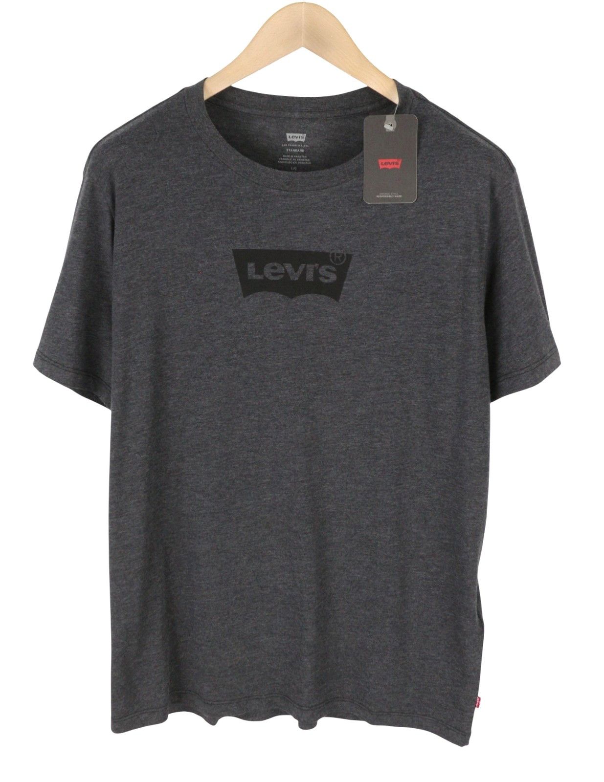 Levi's STANDARD L Dark Grey Melange Tricot Crew Neck 87859 Size US L / EU 52-54 / 3 - 3 Thumbnail