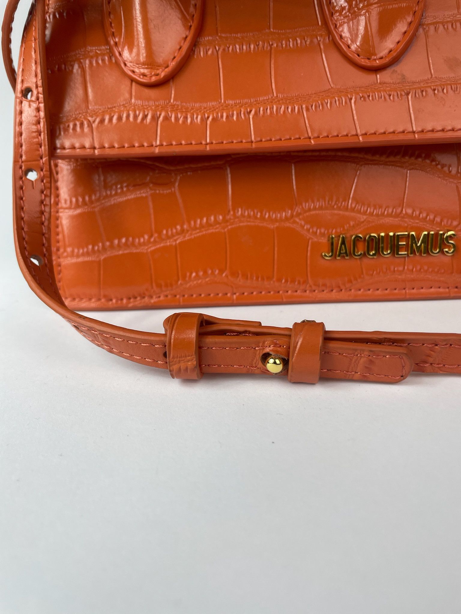 Jacquemus 'Le Chiquito' orange croc print leather bag Size ONE SIZE - 5 Thumbnail