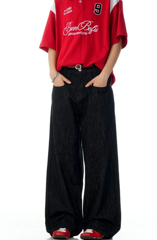 Japanese Brand American retro distressed men's straight leg cleanfit jeans Size US 32 / EU 48 - 2 Thumbnail