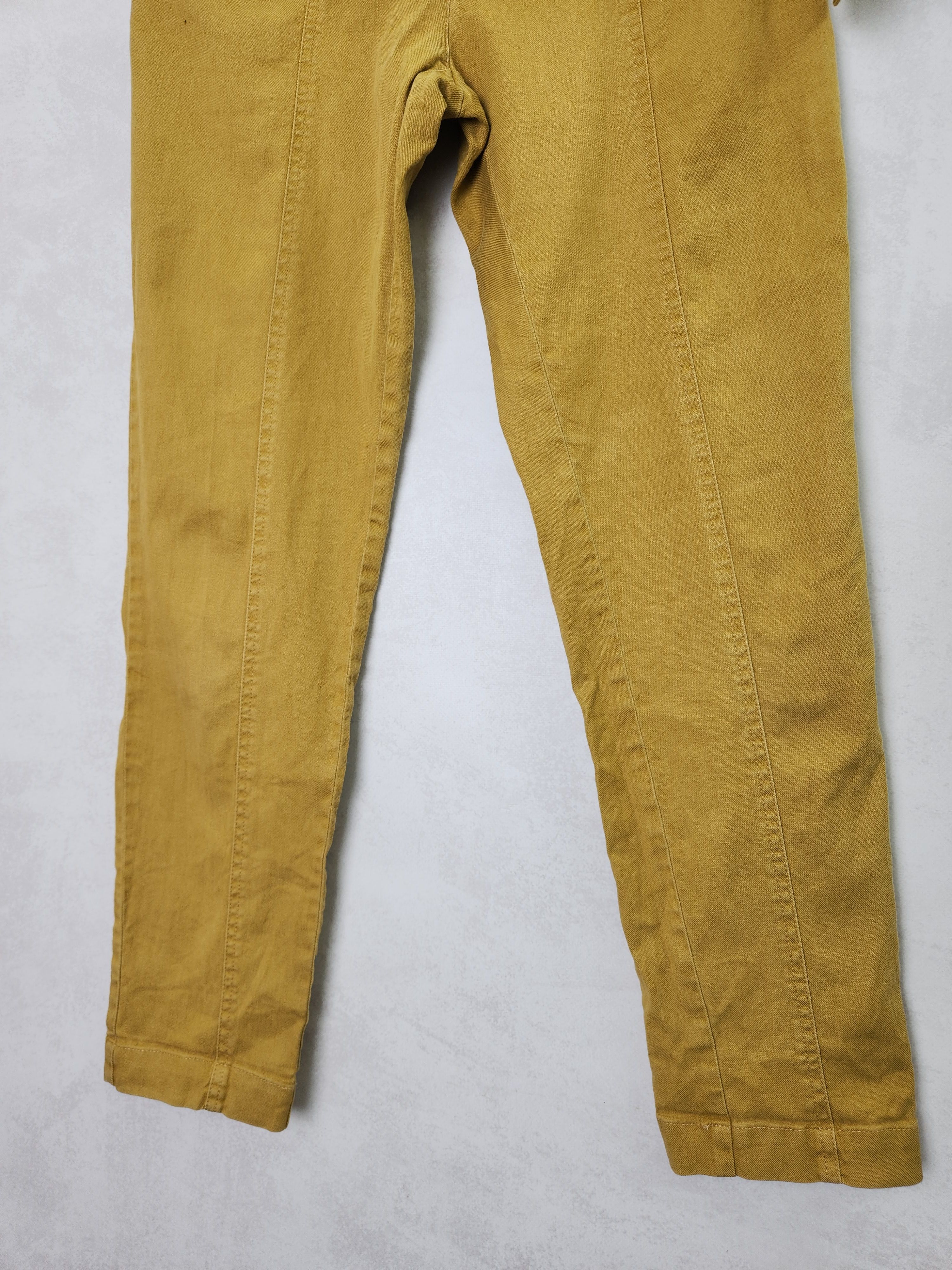 Sezane Sezane yellow cropped linen and cottone belted pants size 36 Size 25" / US 0 / IT 36 - 2 Thumbnail