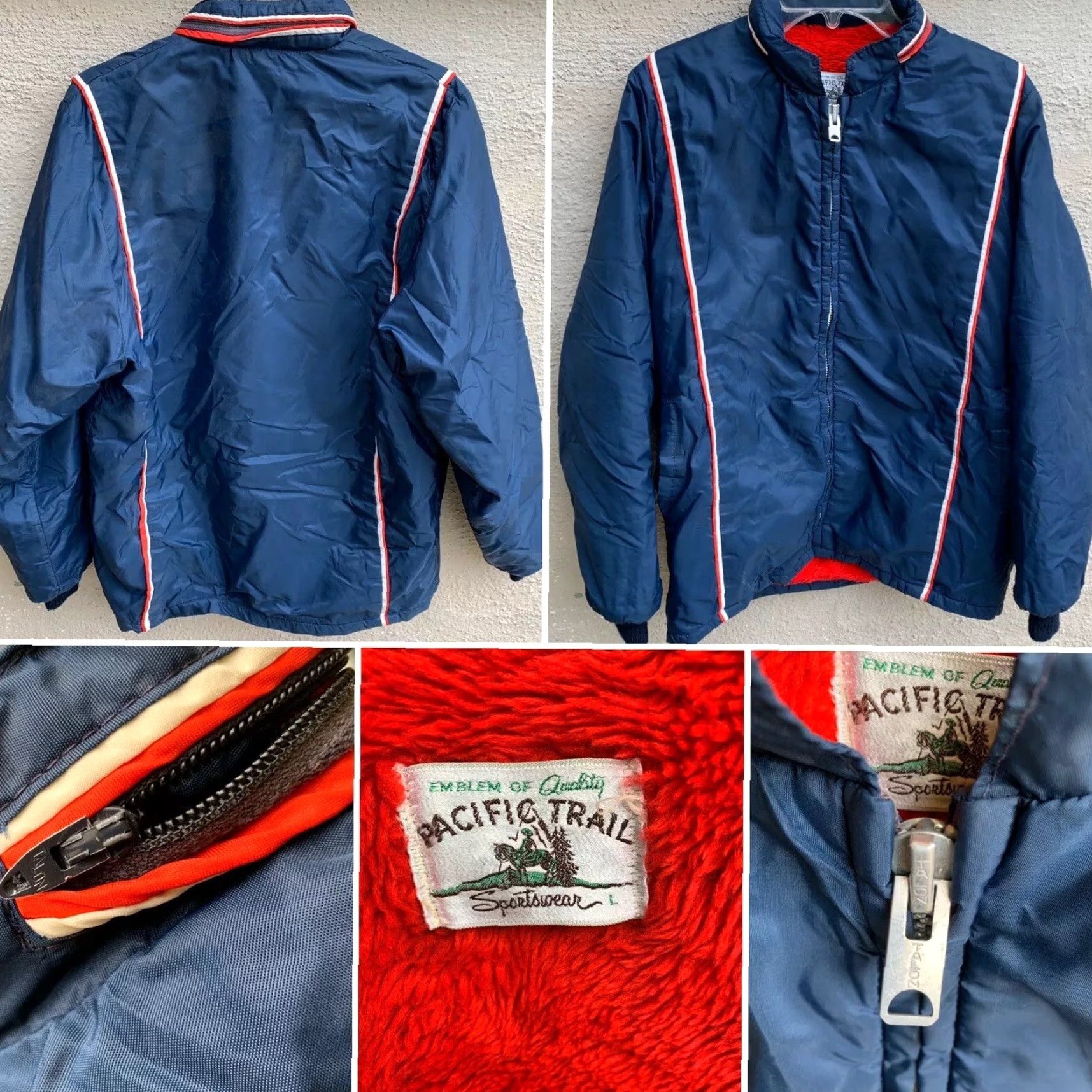 Vintage VINTAGE Pacific Trail Sportswear Jacket Mens L Blue Nylon Talon Zipper 1960s Or Prior Size US L / EU 52-54 / 3 - 2 Thumbnail