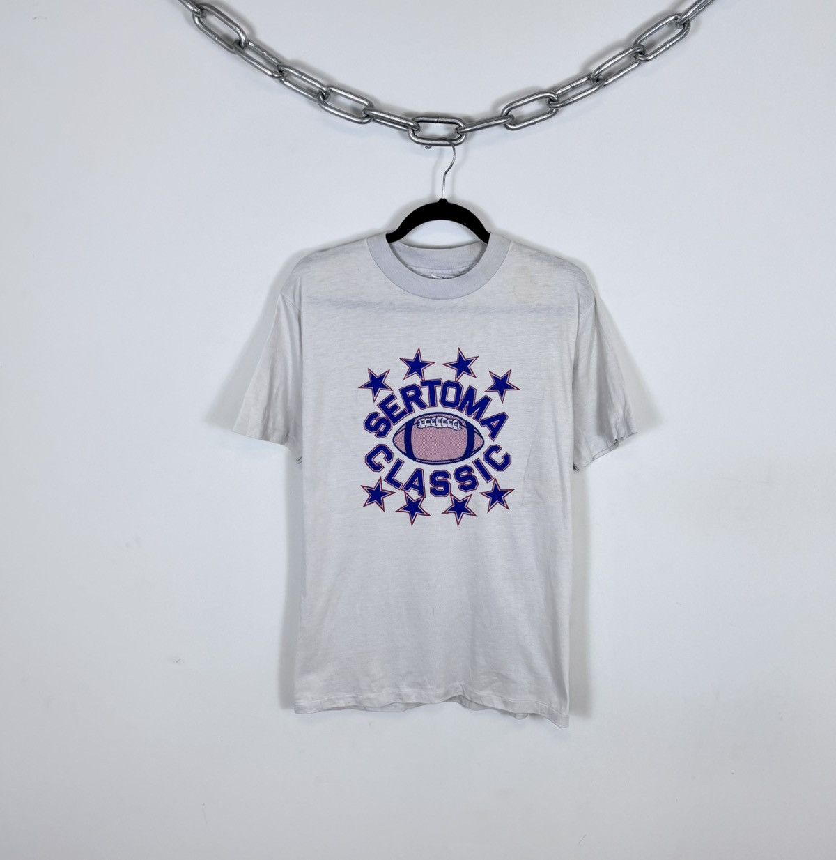 Hanes Vintage 1990s Hanes NFL Sertoma Classic Single Stitch Tee Size US L / EU 52-54 / 3 - 1 Thumbnail