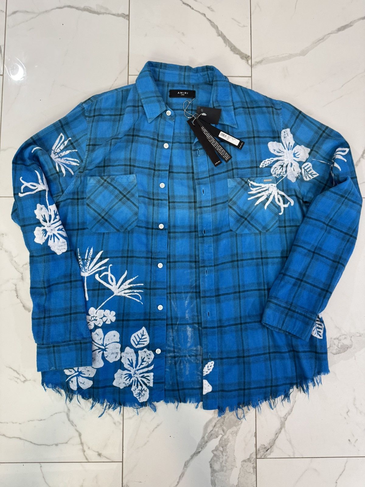 Amiri Amiri Bleach Floral Plaid Flannel Size US L / EU 52-54 / 3 - 1 Thumbnail