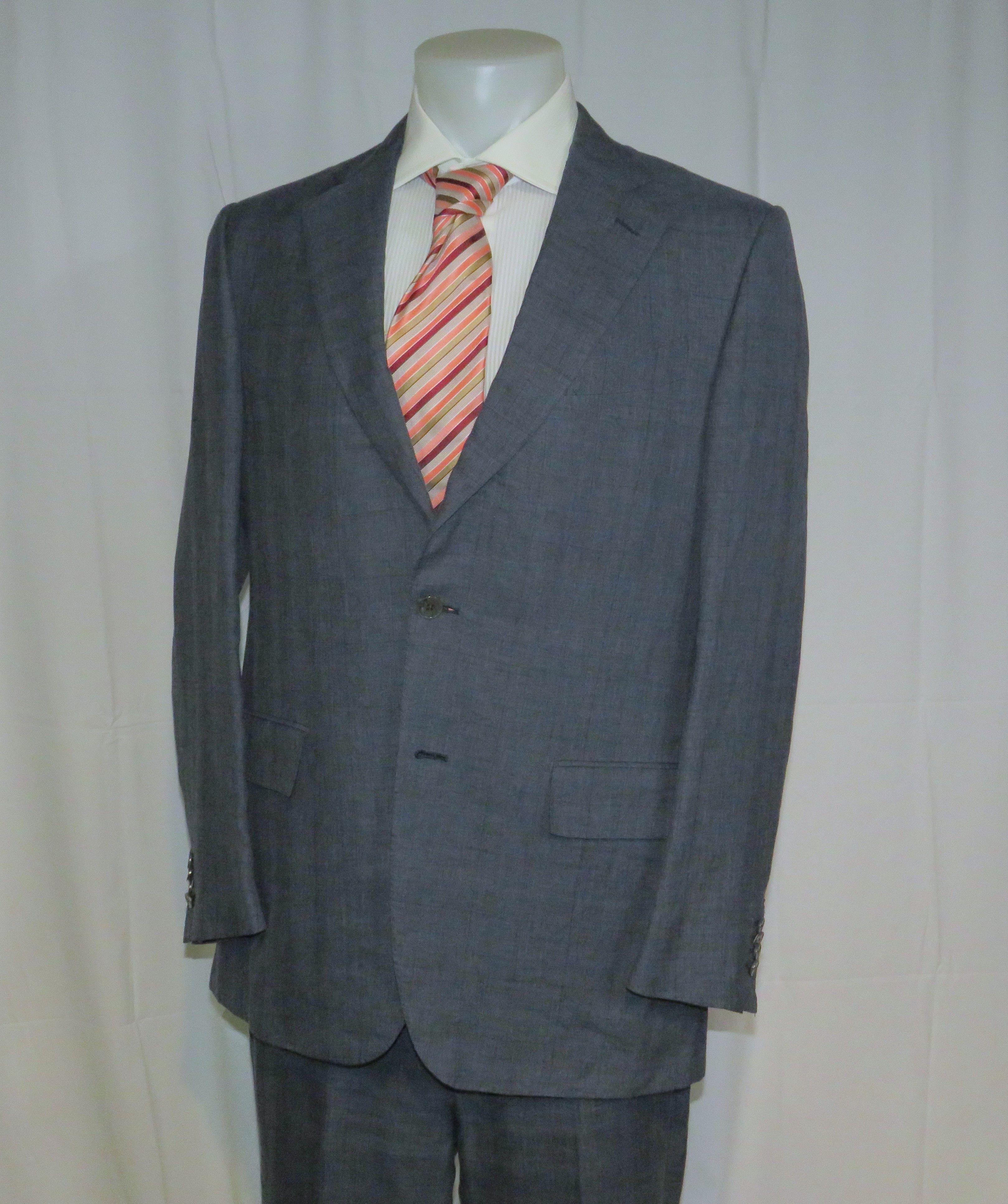 Ermenegildo Zegna Premium Exclusively Blue Plaid Silk Blend Suit 42R Size 42R - 9 Thumbnail