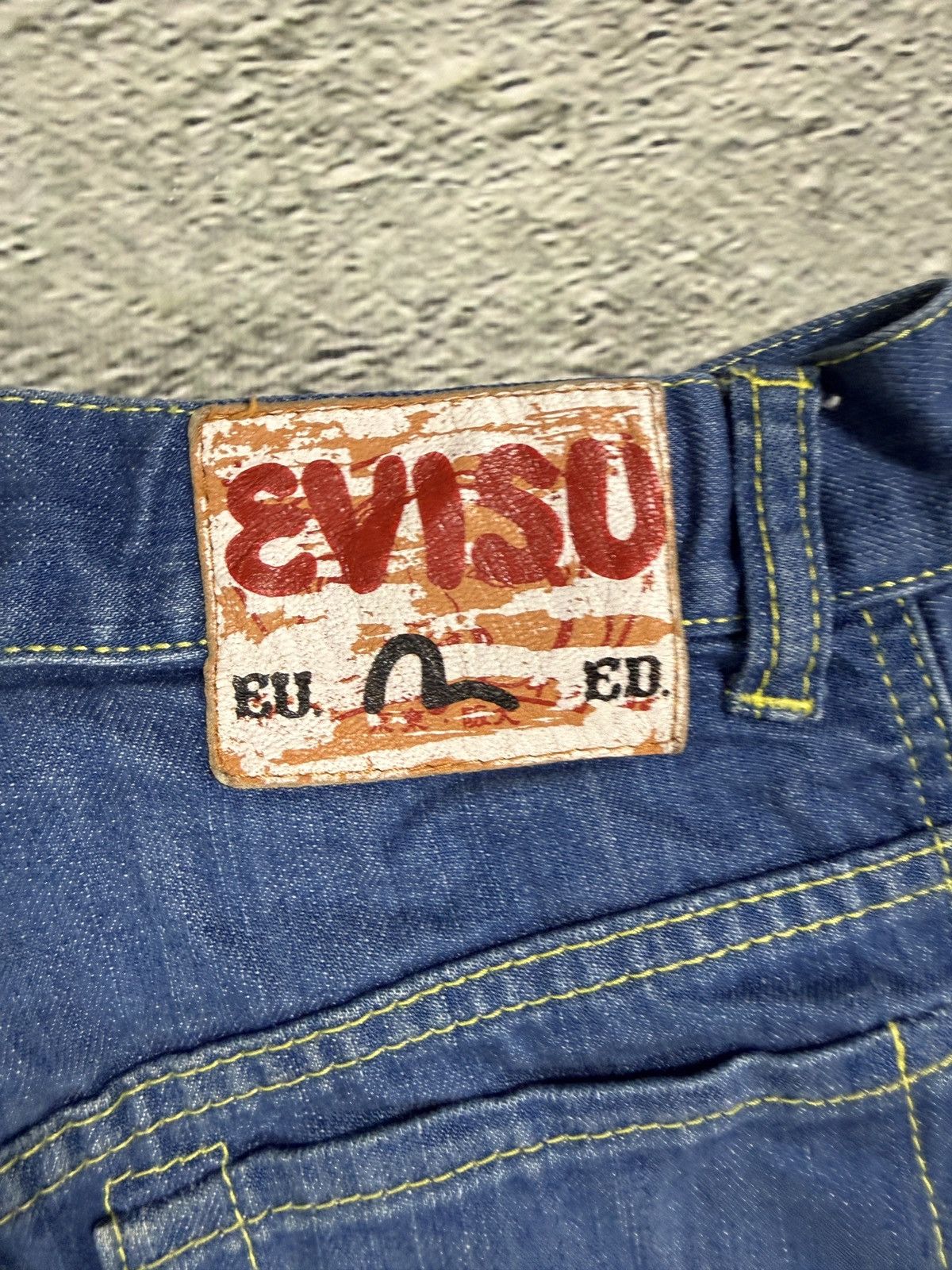 Evisu Evisu EU ED jeans vintage denim pants cargo baby blue Y2K Size 29" - 6 Thumbnail