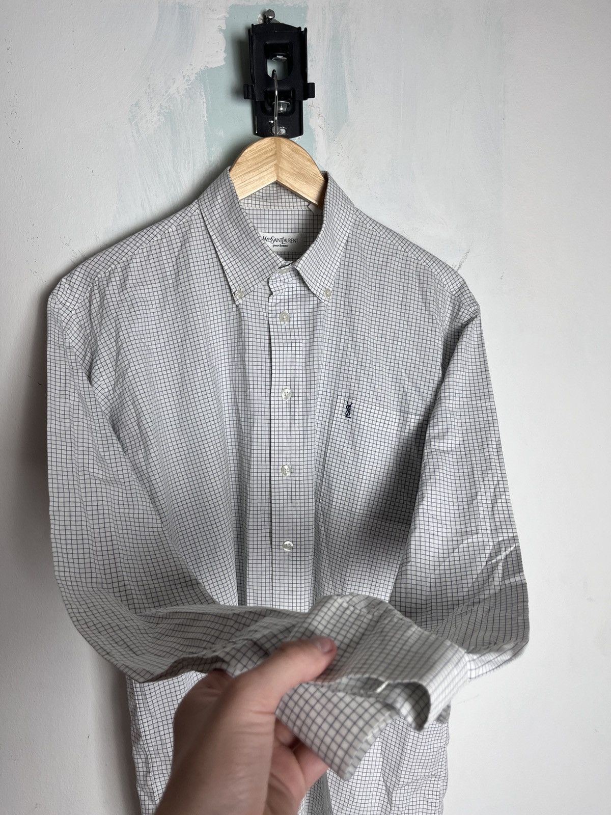 Yves Saint Laurent 🔥90's YSL Old Money Checkered Boxy Summer Shirt Y2K Size US L / EU 52-54 / 3 - 6 Thumbnail