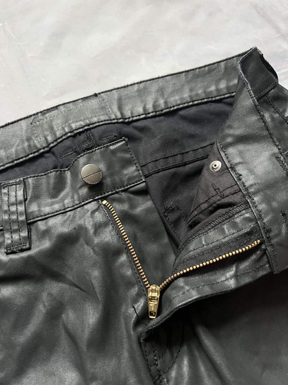 Trussardi Vintage Opium Y2K Style Waxed Pants Carti Trussardi Size US 34 / EU 50 - 8 Thumbnail