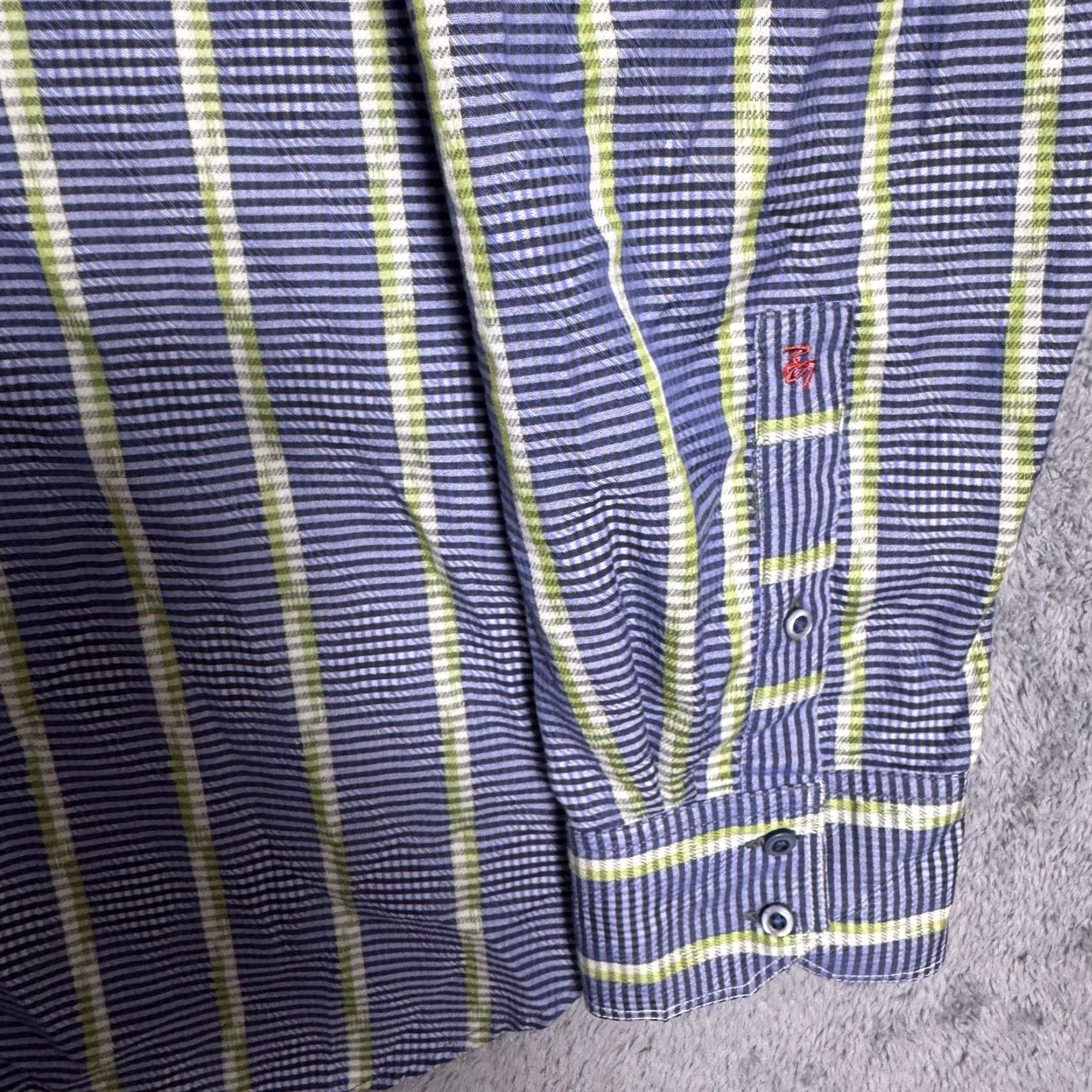Robert Graham Robert Graham Shirt Mens 2XL Geometric Striped All Over Print Silk Button-Up Size US XXL / EU 58 / 5 - 7 Thumbnail