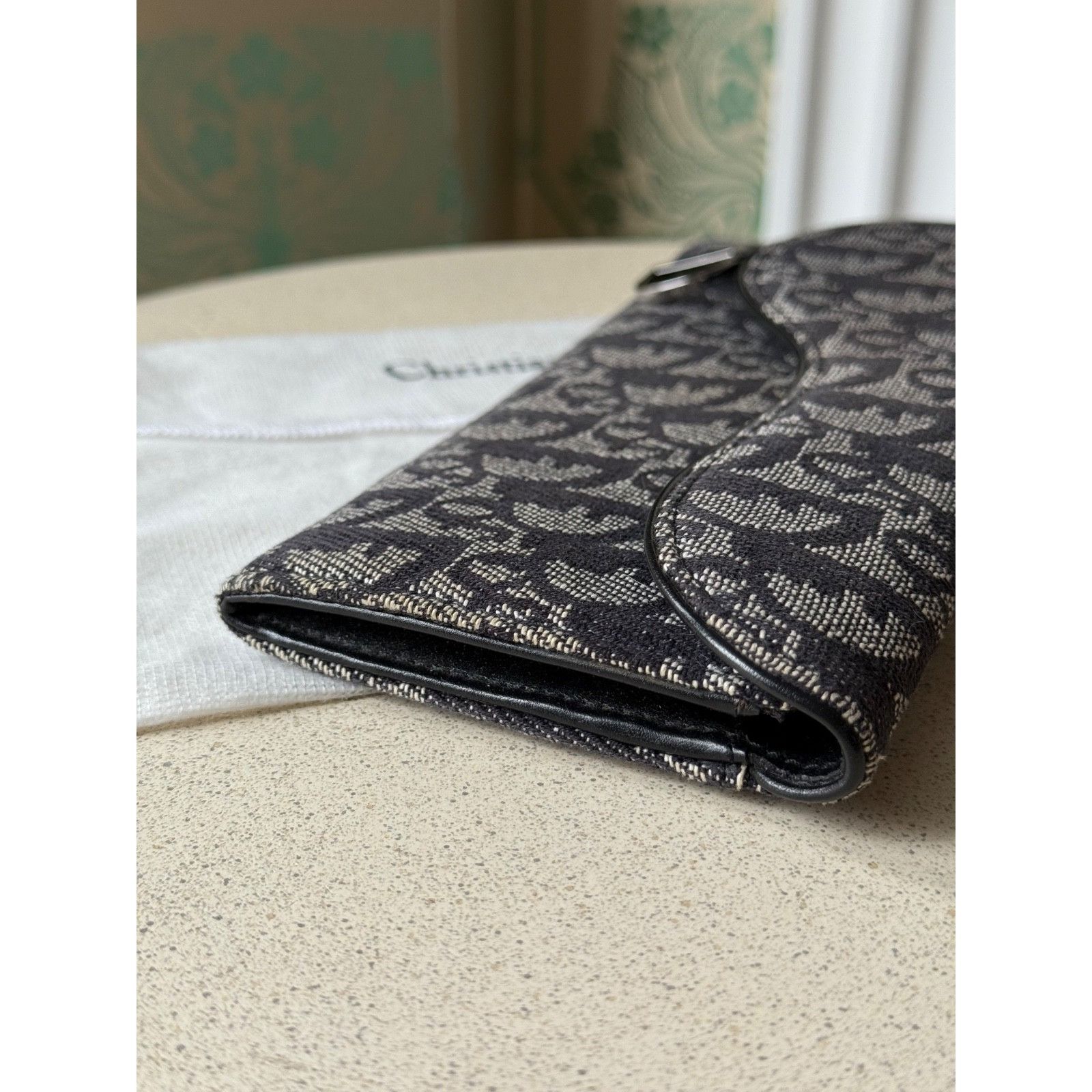 Dior DIOR Saddle Long Wallet Oblique Jacquard Navy Grey Size ONE SIZE - 10 Thumbnail