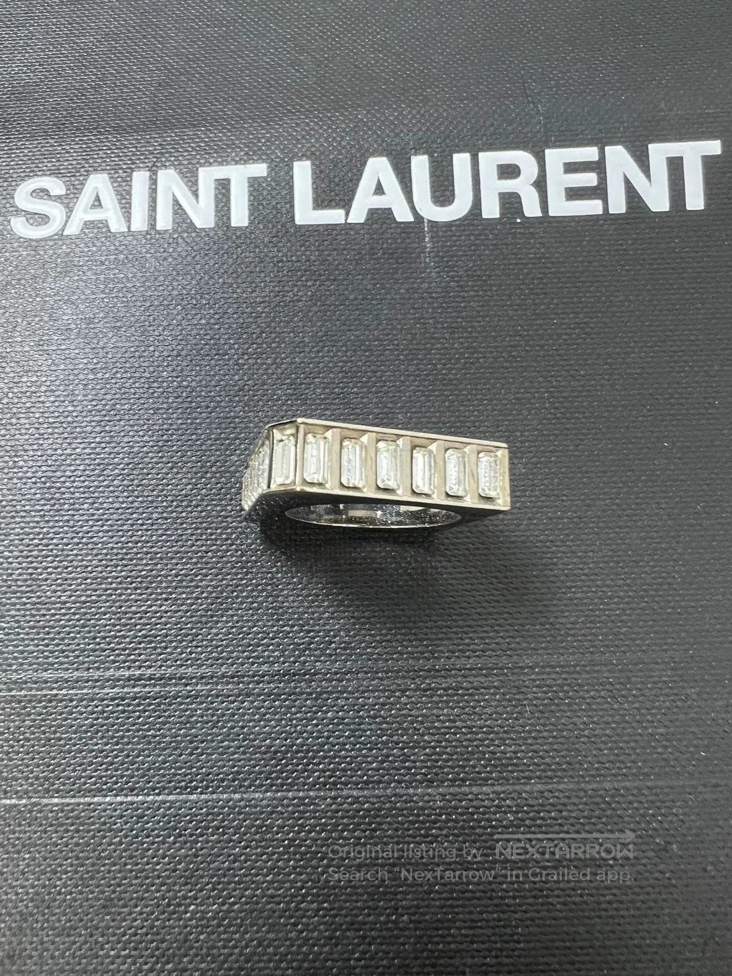 Saint Laurent Paris Saint Laurent Silver Geometric Ring. Size ONE SIZE - 4 Thumbnail