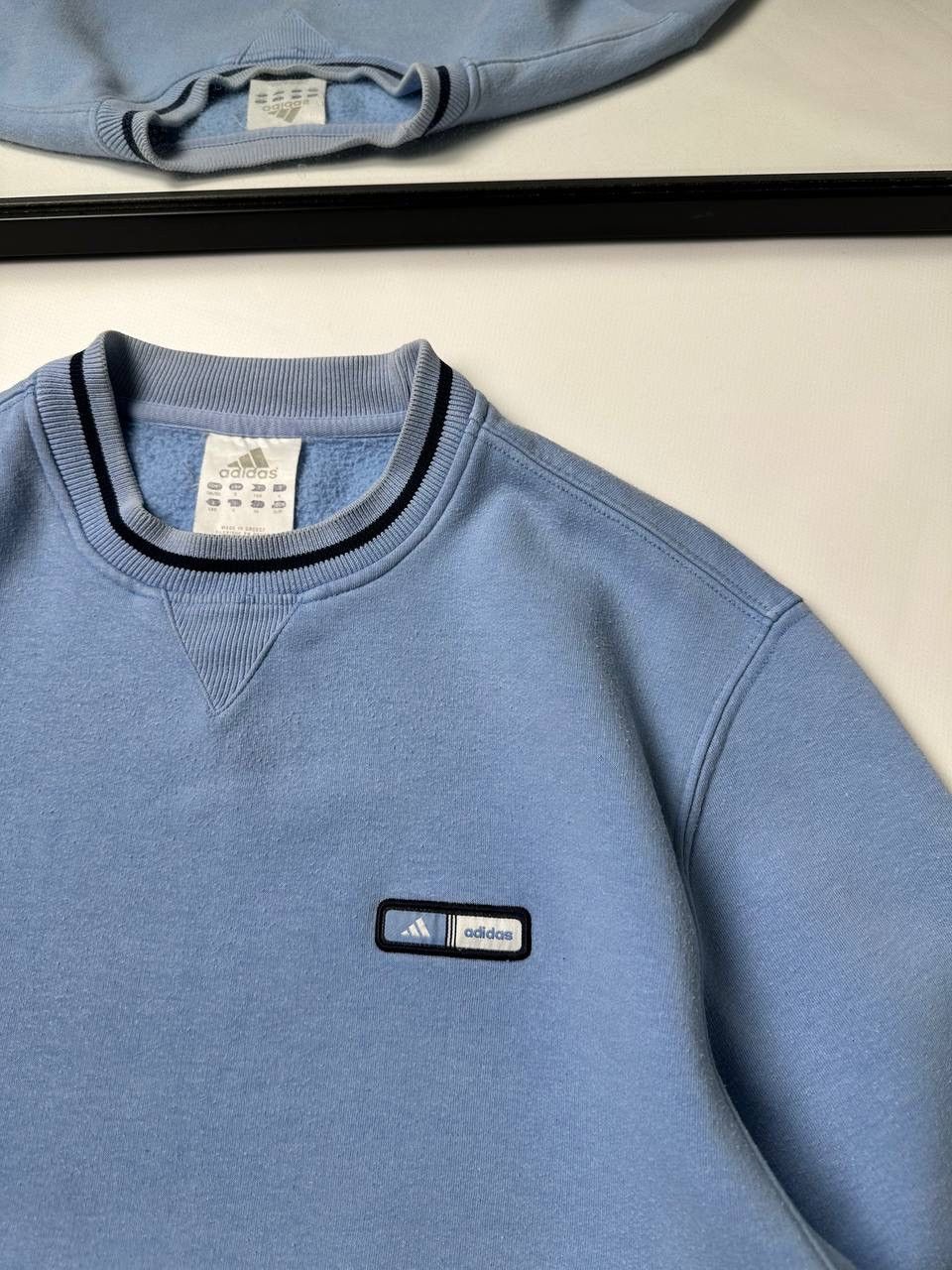 Adidas Vintage 90s Adidas Blue Sweatshirt Mini Logo Size US S / EU 44-46 / 1 - 4 Thumbnail