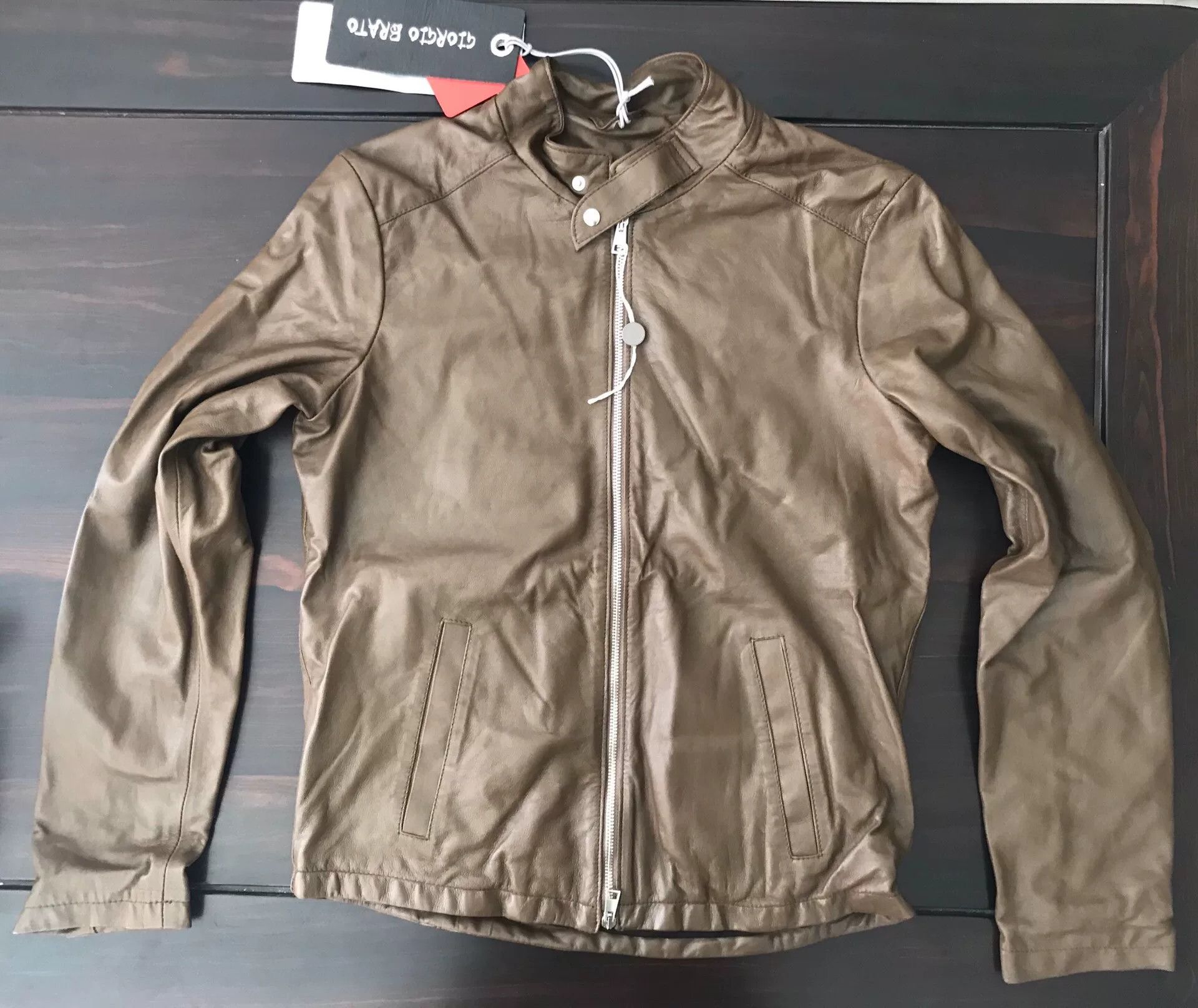 Giorgio Brato brown leather motorcycle jacket by giorgio brato Size US M / EU 48-50 / 2 - 1 Thumbnail