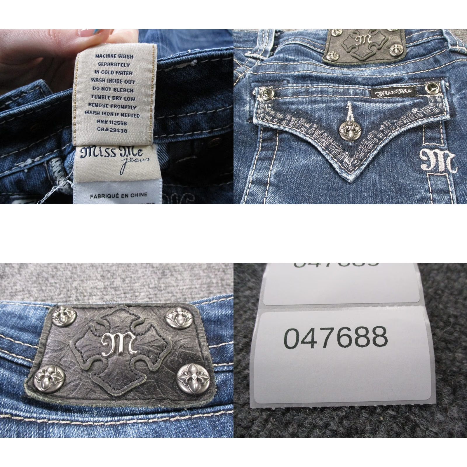 Miss Me Miss Me Jeans Womens Blue Denim Skinny Mid Rise Size 30 Stretch Faded Y2K Casual Size 30" / US 8 / IT 44 - 9 Thumbnail
