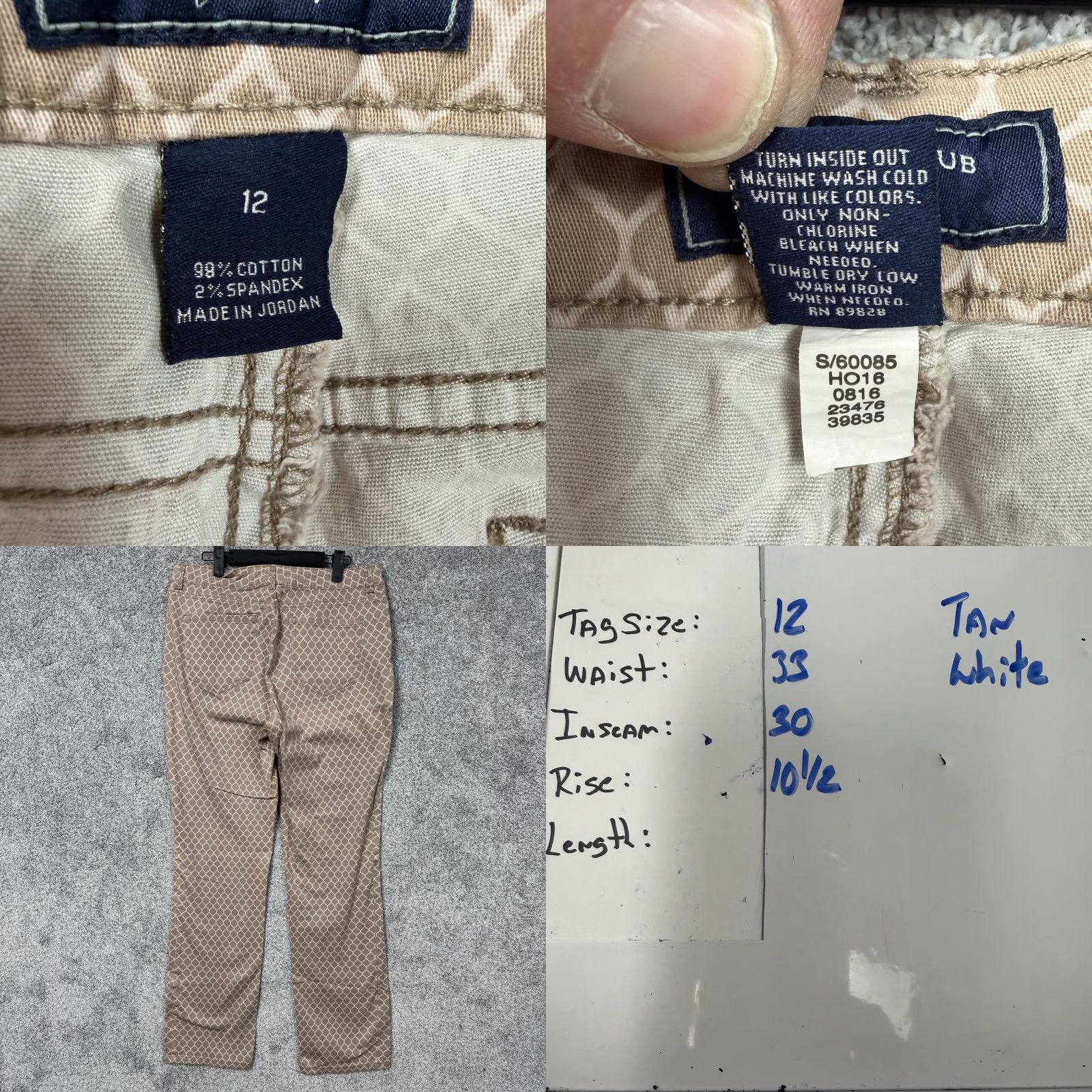 Charter Club Charter Club Lexington Straight Jeans Women 12 Tan Geometric Trellis Mod Coastal Size 34" / US 12 / IT 48 - 8 Thumbnail